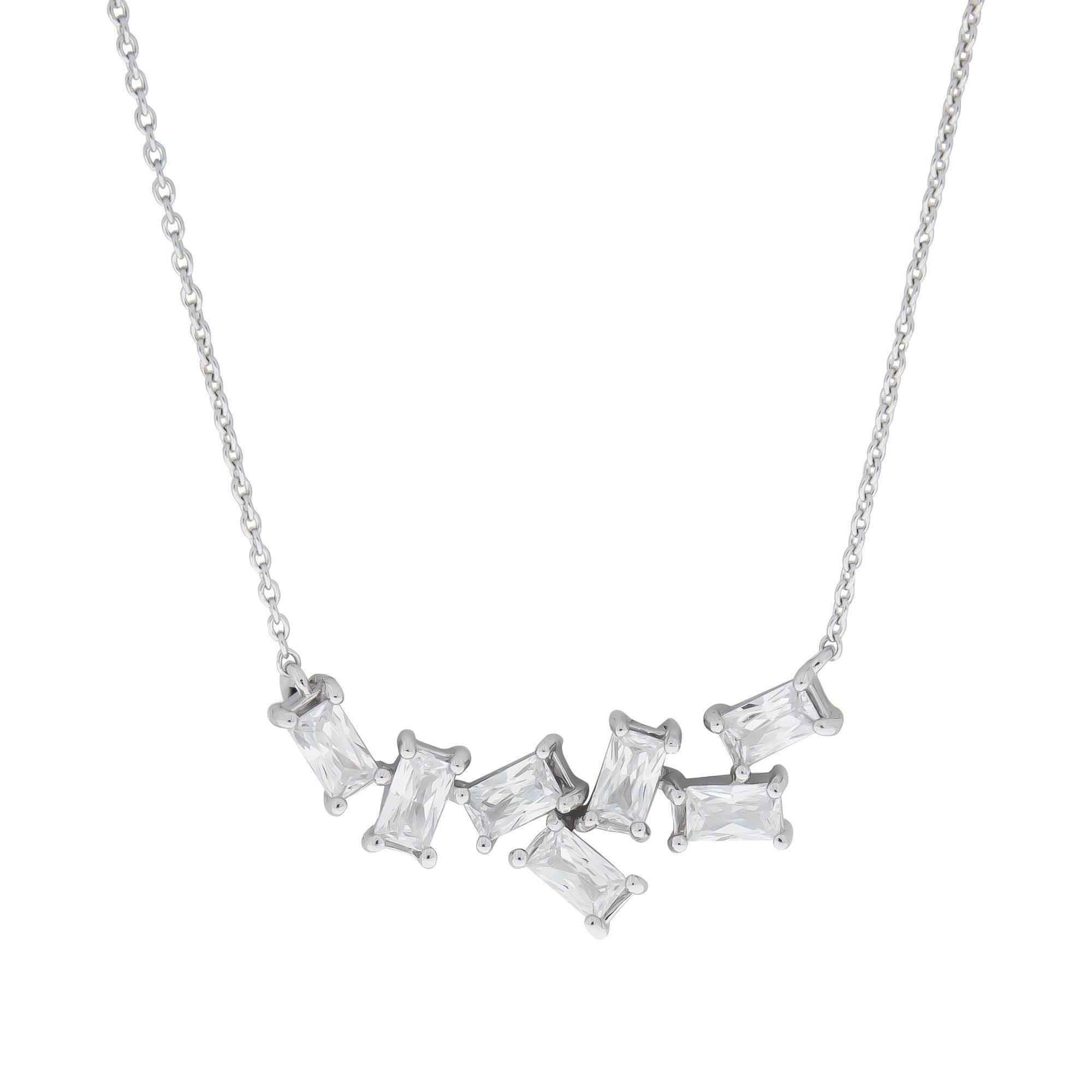 Zeeme Collierkettchen 925 Silber rhodiniert Zirkonia