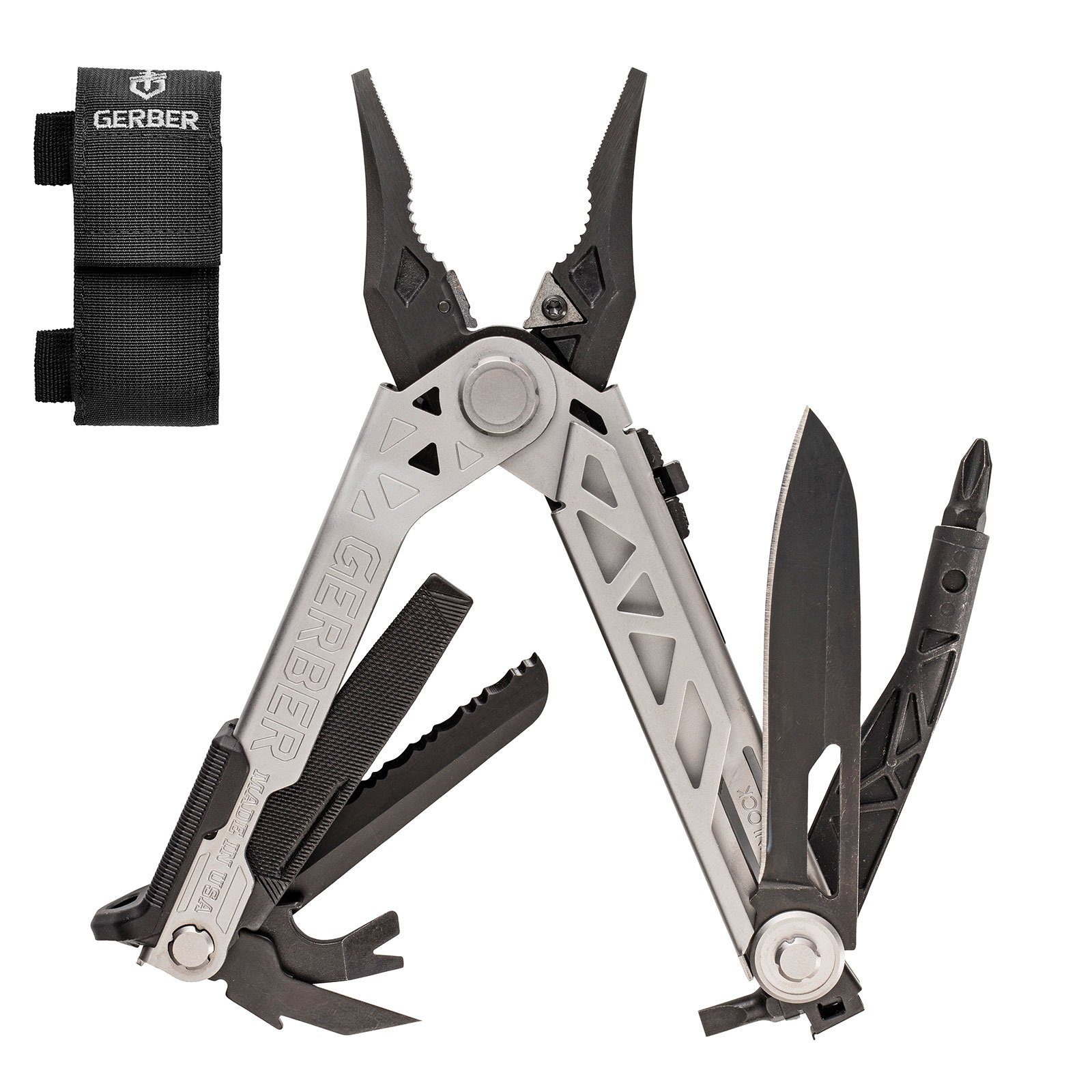 Gerber Multitool Multitool Center-Drive Schraubendreher, Tool Wechselbit Etui 7 Funktionen