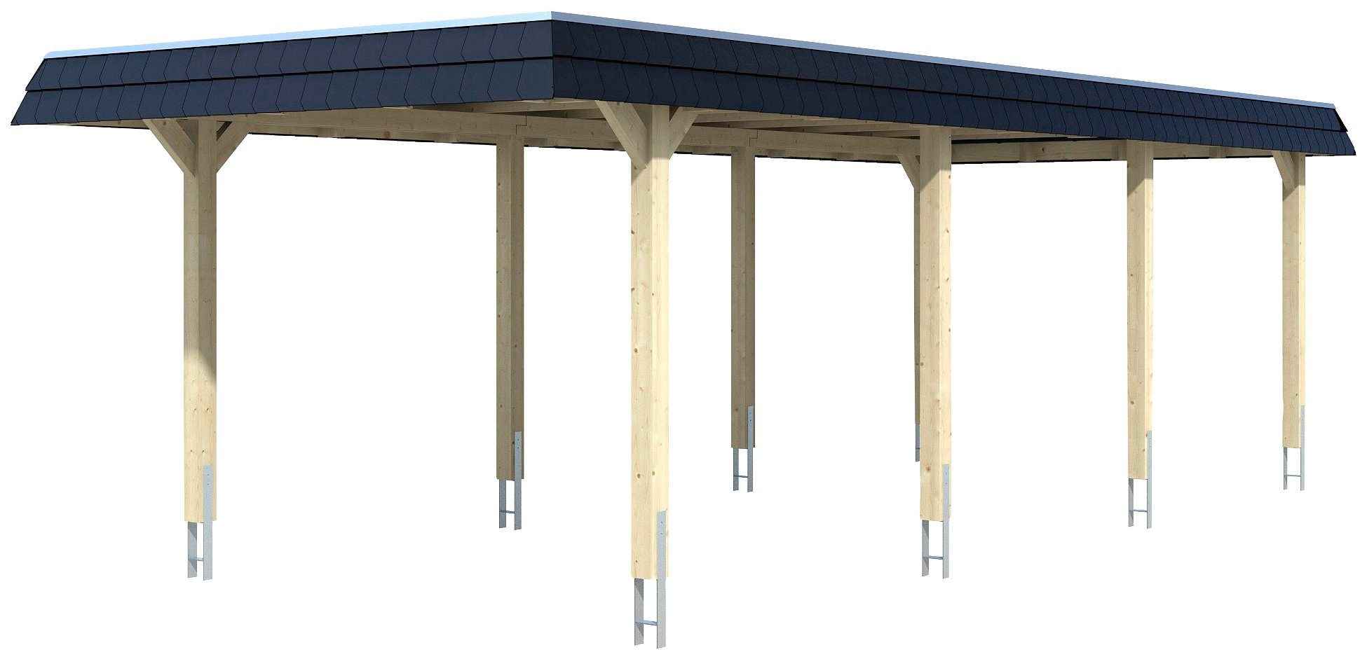 Thumbnail - Skanholz Einzelcarport Wendland, BxT: 362x870 cm, 206 cm Einfahrtshöhe