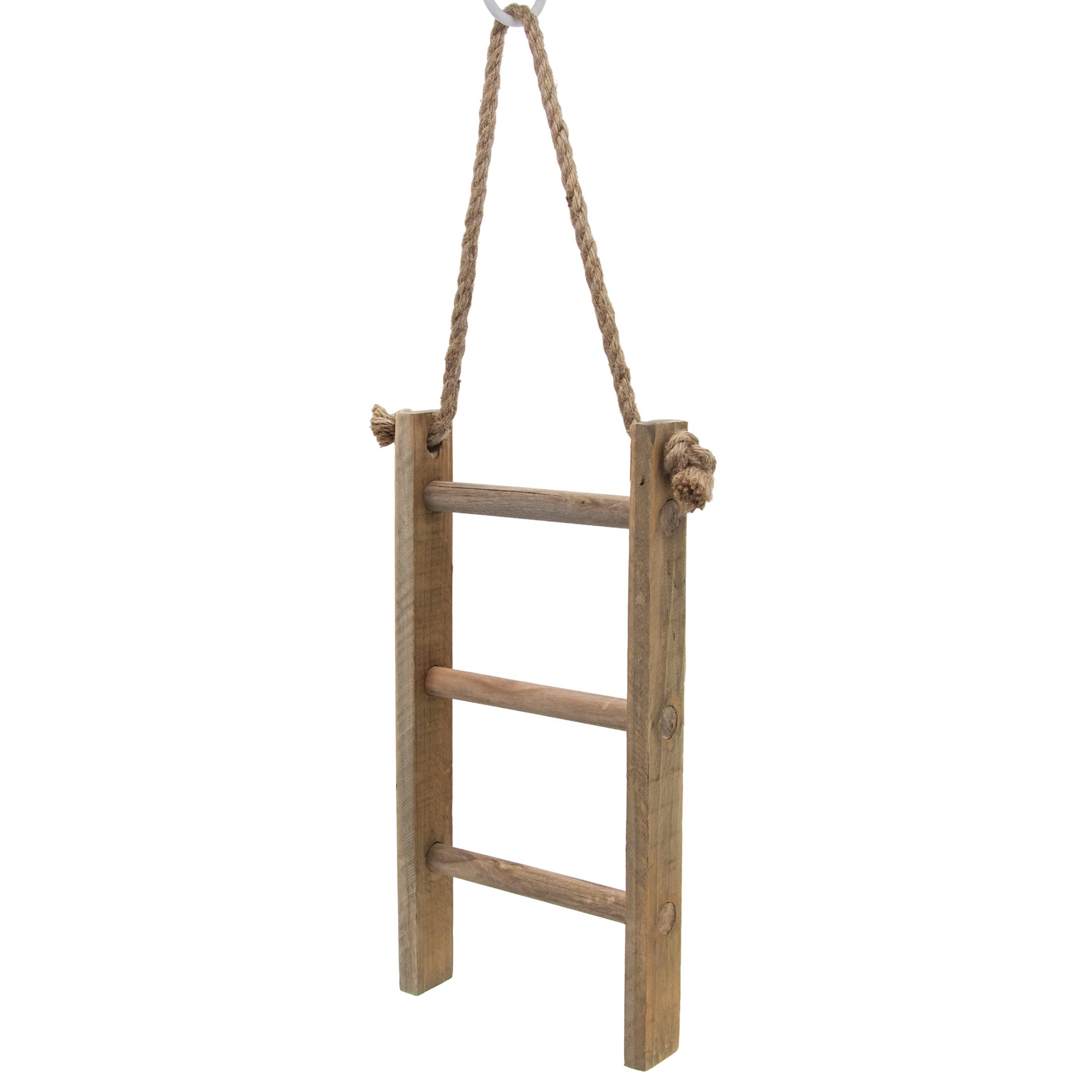 Spetebo Dekoleiter Holz Dekoleiter Landhaus Design - 40 x 20 cm (Anzahl, 1 St., Stück), mit 3 Sprossen zum Dekorieren