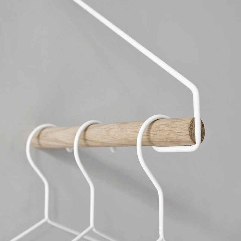 Nordic Function Garderobenstange Garderobe "ADD MORE" aus Eichenholz und Metall, minimalistisch skandinavischer Stil, verschiedene Farbvarianten