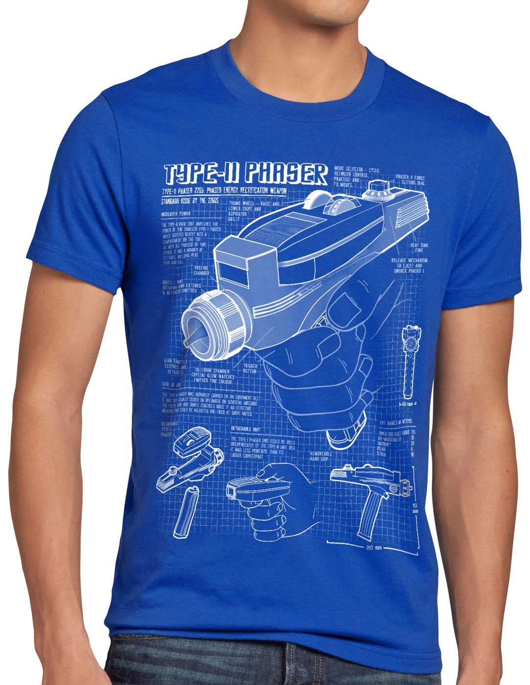 style3 Print-Shirt Herren NCC-1701 Phaser star T-Shirt trek trekkie Blaupause 2265