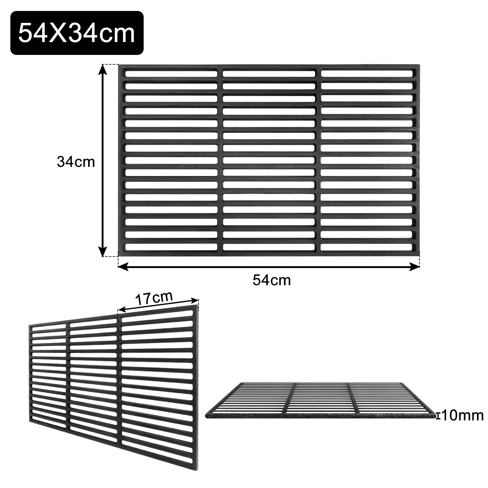 FIVMEN Grillrost Gusseisen Gussrost Roste Grillgitter Grill Grillplatten Grillaufsatz, für BBQ, Holzkohlegrill, Gasgrill Ersatzteile