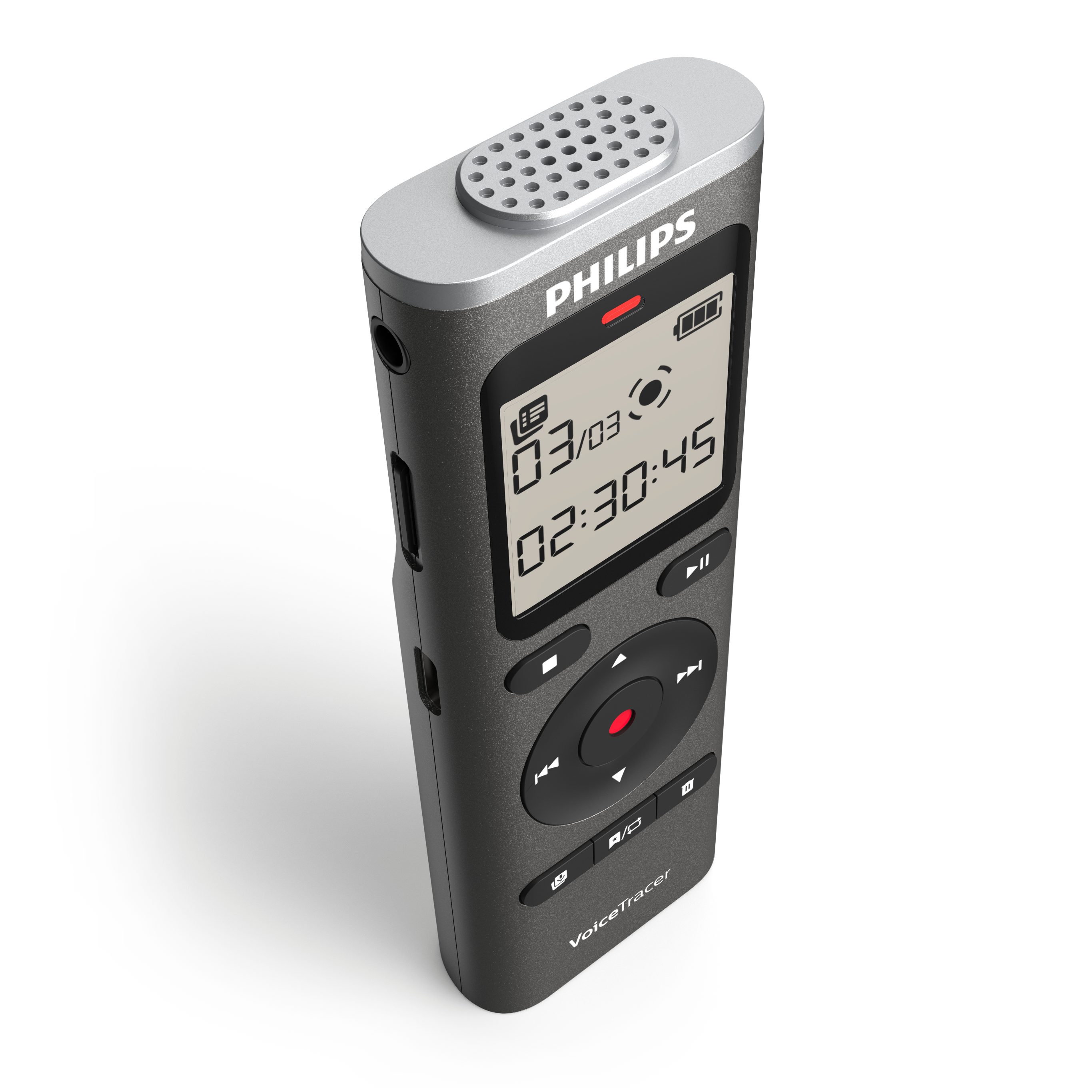 Philips DVT1170 VoiceTracer Audio-Recorder Digitales Diktiergerät (360°-Mikrofon, PCM-Format (WAV), One-Touch-Aufnahme, 8 GB)