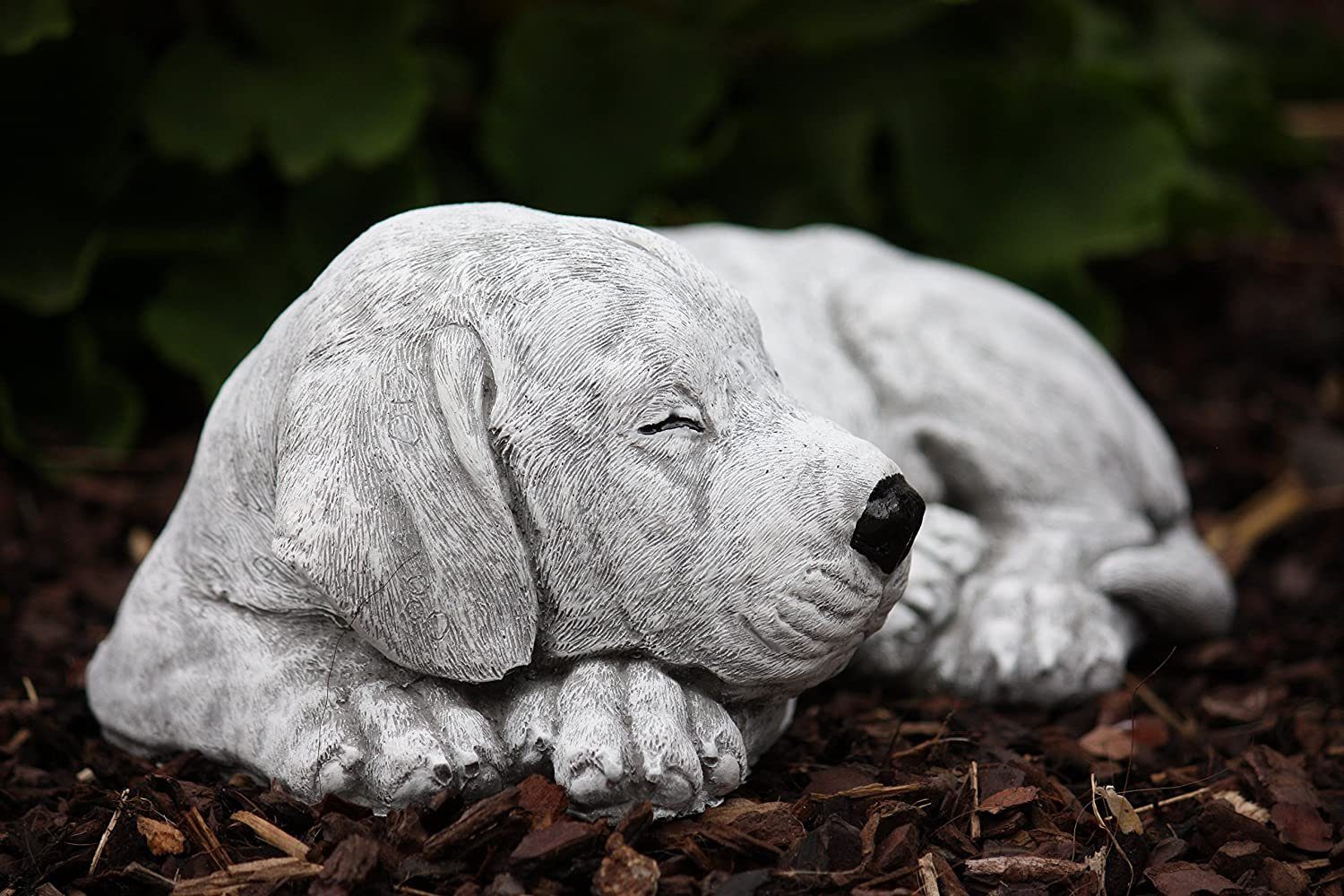 and Style Gartenfigur Steinfigur Welpe Labrador Hunde Stone