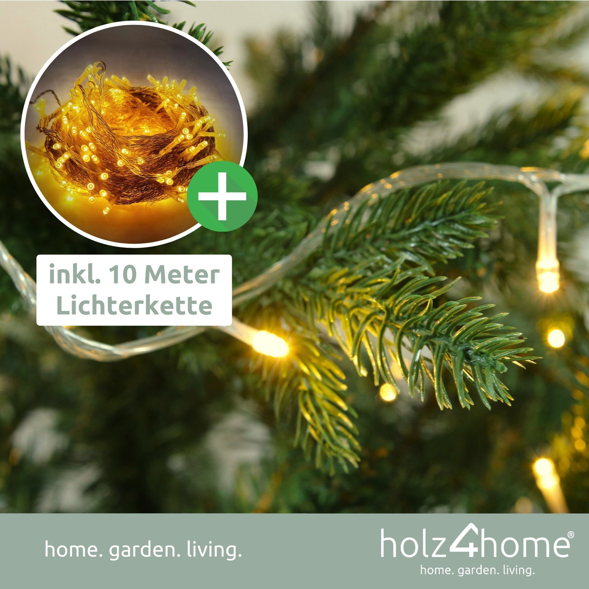 holz4home Künstlicher Weihnachtsbaum Spitzen PE Weihnachtsbaum 280 PVC, 130 Künstlicher cm, +