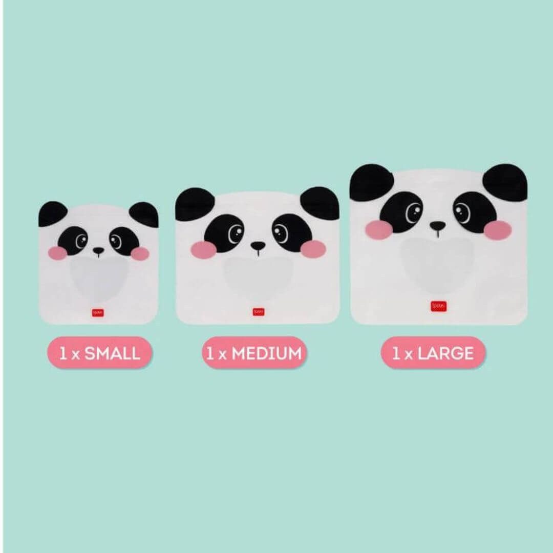 Legami Frischhaltebeutel Legami Snack bags 3er Set Panda