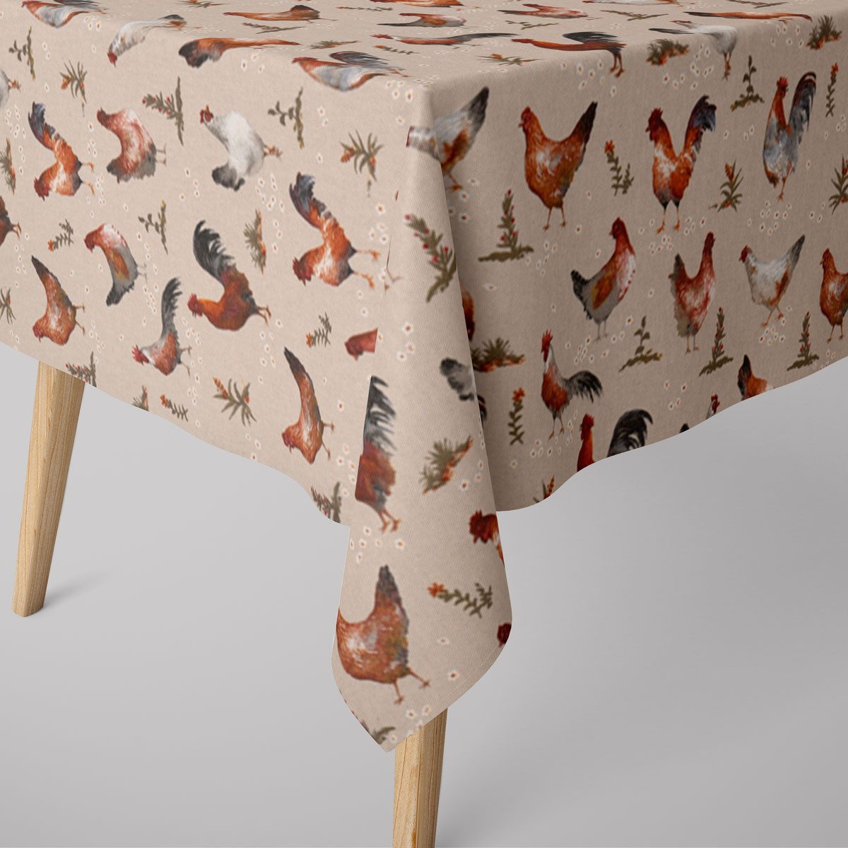 SCHÖNER LEBEN. Tischdecke SCHÖNER LEBEN. Tischdecke Leinenlook Chicken Farm günstig online kaufen