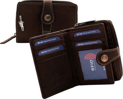 DrachenLeder Geldbörse DrachenLeder Wallet Damen Brieftasche (Portemonnaie, Portemonnaie), Damen, Jugend Echtleder Geldbörse Größe ca. 12,5cm, braun