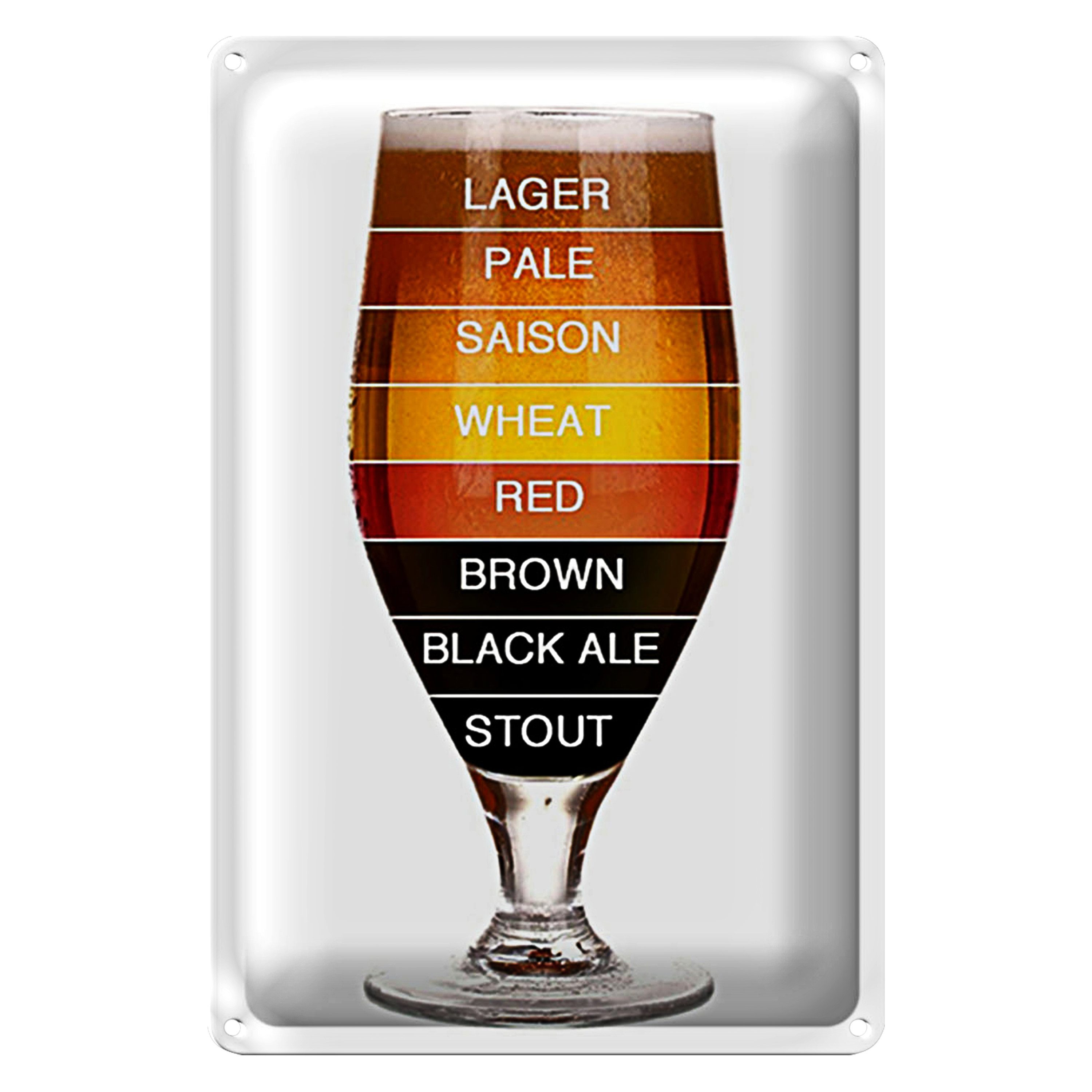Roomando Metallschild Blechschild Spruch 20x30cm Bier Bierglas lager pale saison