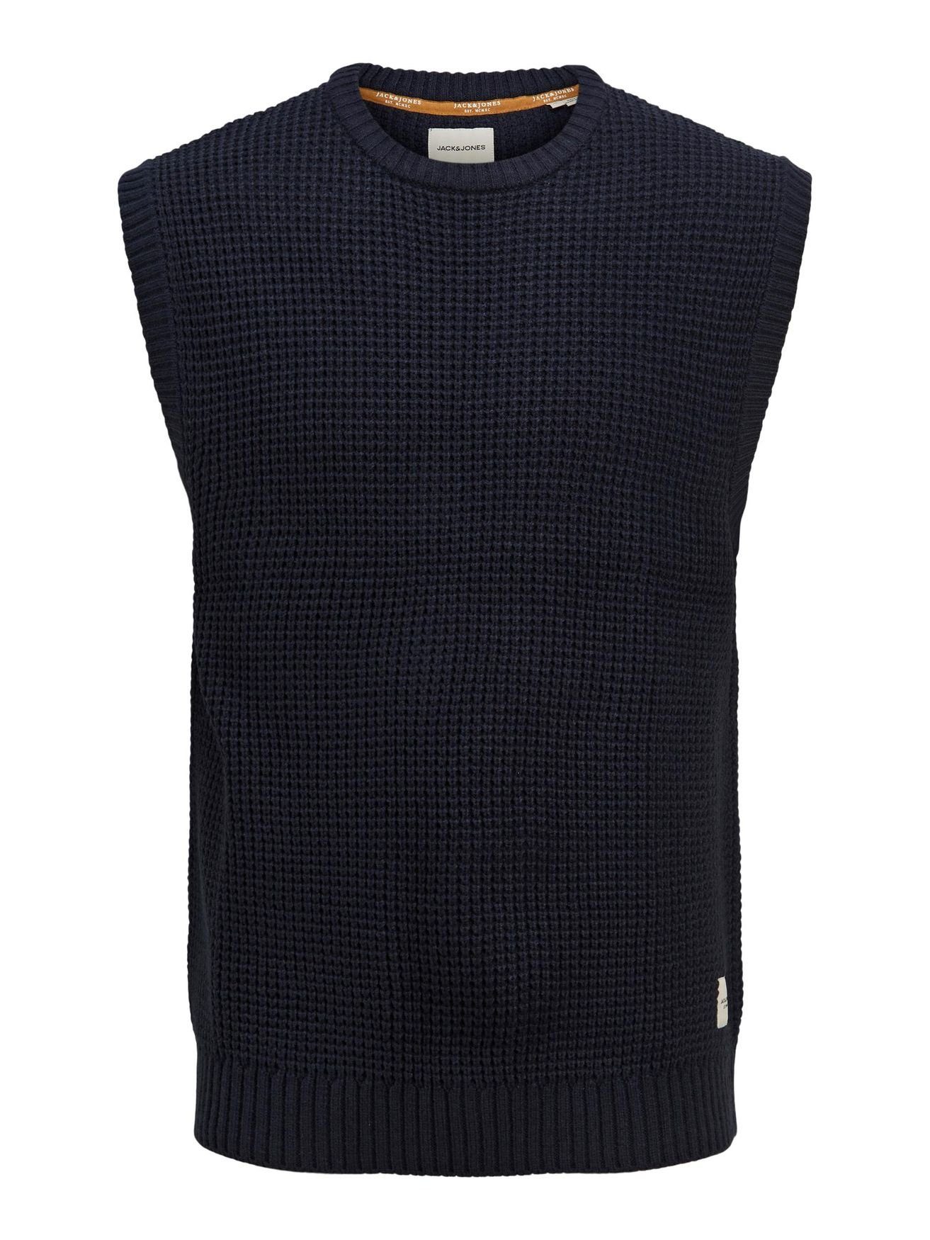 Jack & Jones Strickpullover Grobstrick Pullunder Warmer Pullover ohne Ärmel JJENICK 5032 in Navy