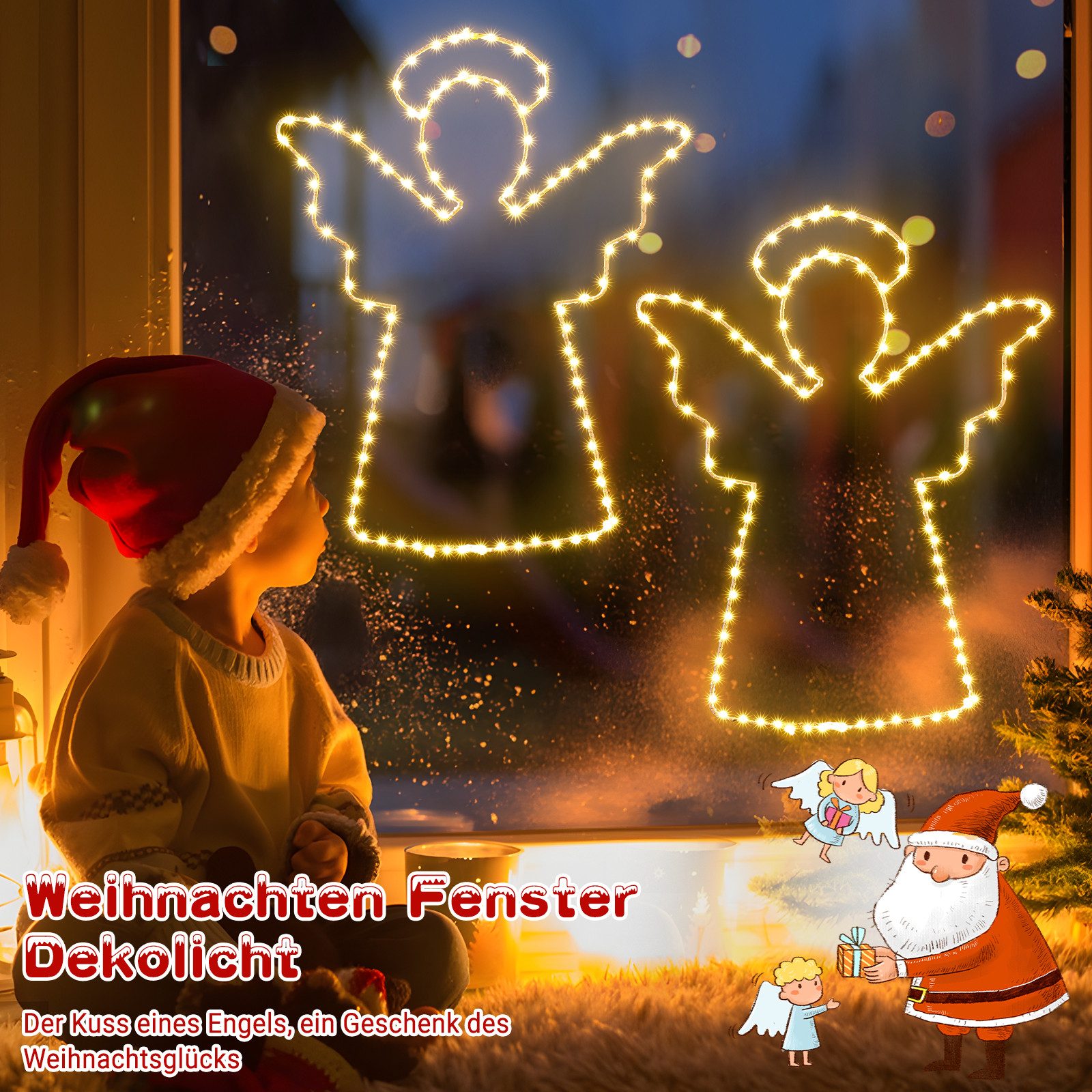 Elegear LED-Lichterkette Led weihnachtsdeko für fenster, innen/außen, weihn günstig online kaufen