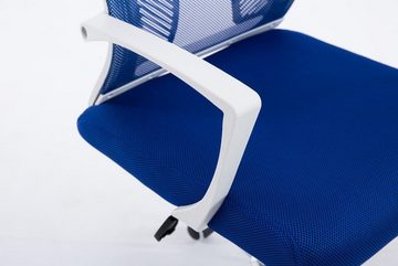 TPFLiving Bürostuhl Trail Two mit bequemer Rückenlehne - höhenverstellbar und 360° drehbar (Schreibtischstuhl, Drehstuhl, Chefsessel, Bürostuhl XXL), Gestell: Metall chrom - Sitz: Netzbezug blau