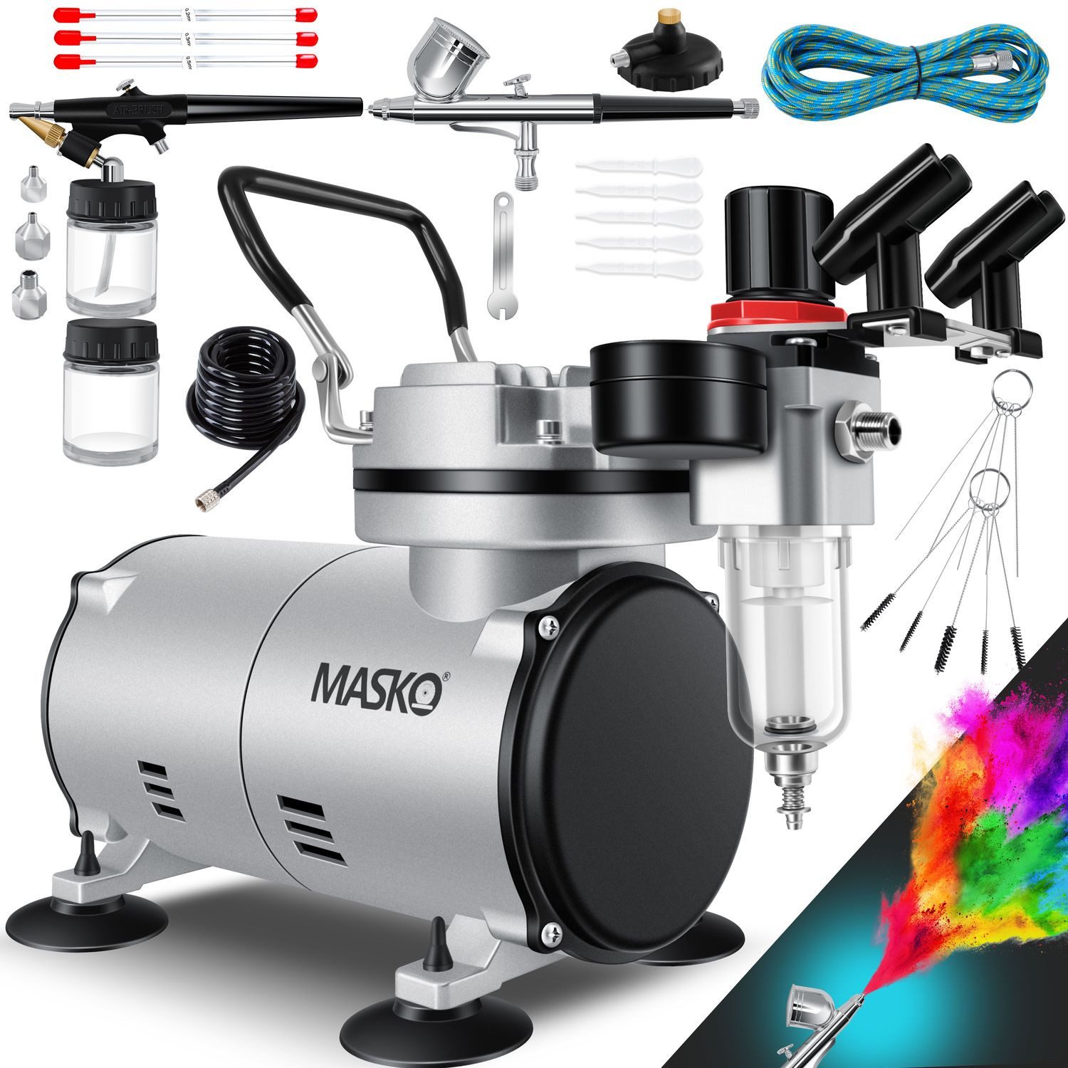 MASKO Farbsprühgerät, Airbrush-Set mit Kompressor 4 günstig online kaufen