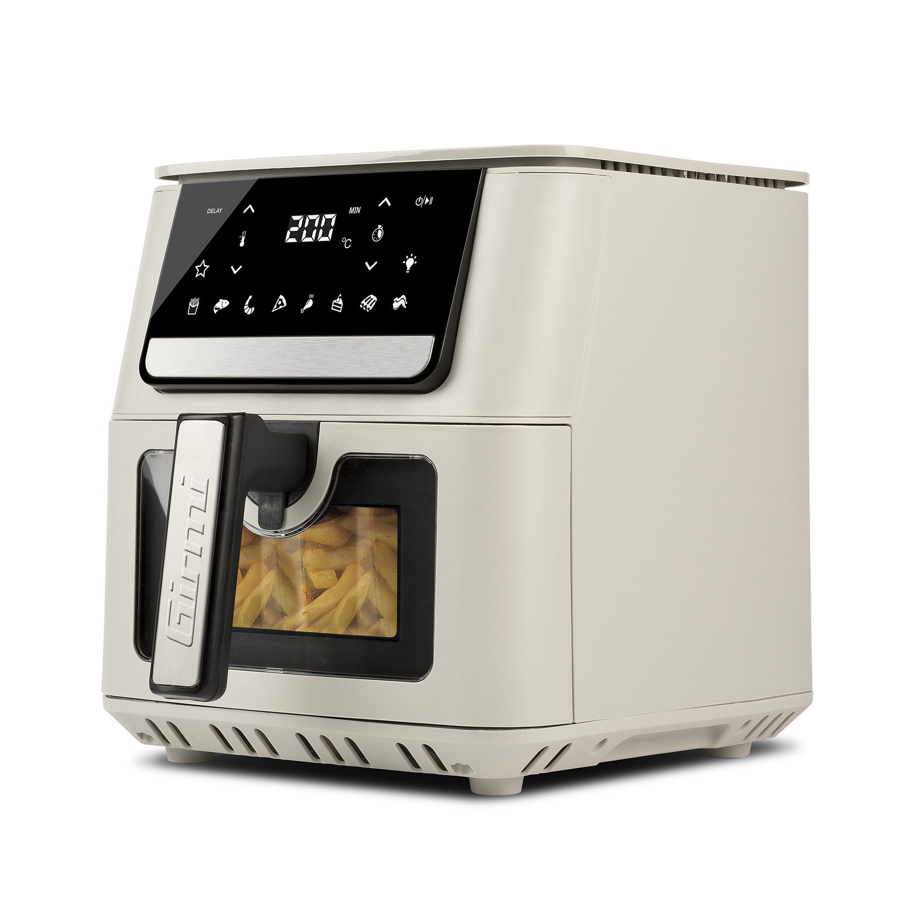 Girmi Heißluftfritteuse FG8401 Ecofrit Crisp FG84, 1700 W, 6,5 Liter, 2 Ebenen, Startzeitvorwahl, 8 Programme