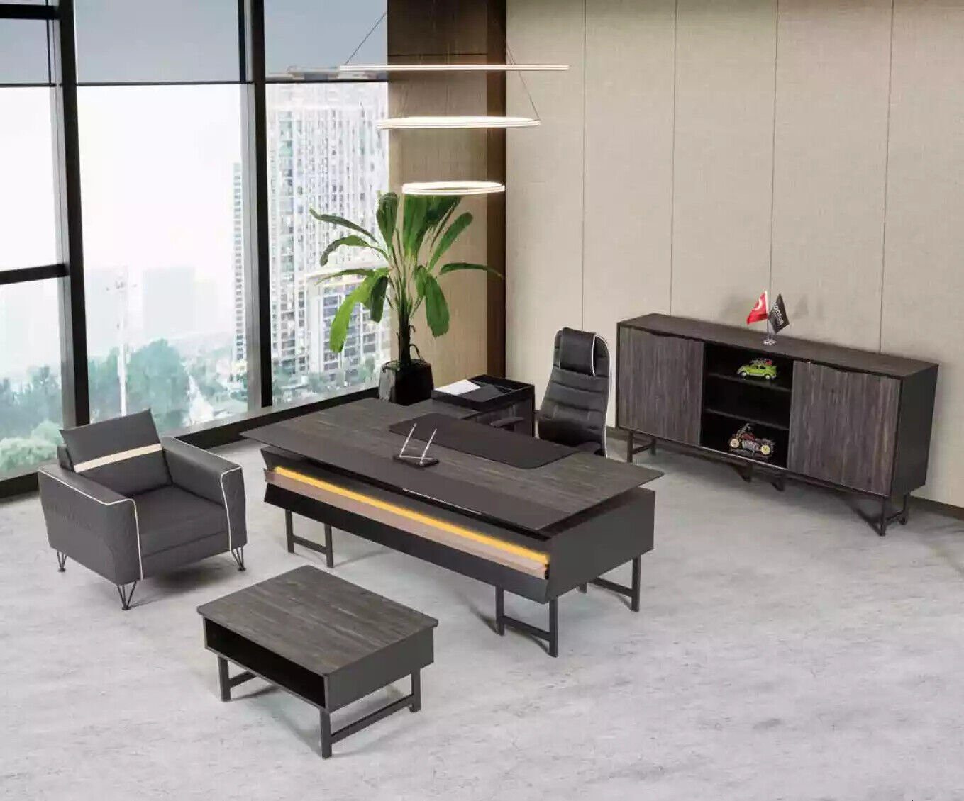 JVmoebel Eckschreibtisch Eckschreibtisch Büroschrank Couchtisch Moderne Büromöbel Luxus Design, Made In Europe