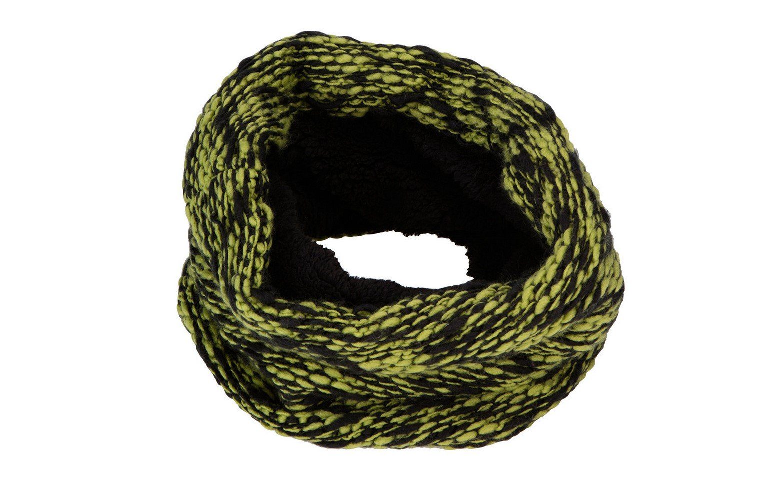 Myrtle Beach Strickschal Schlauchschal mit flauschigem Highloft Fleece-Futter MB7304, Highloft Fleece Loop kiwi/black