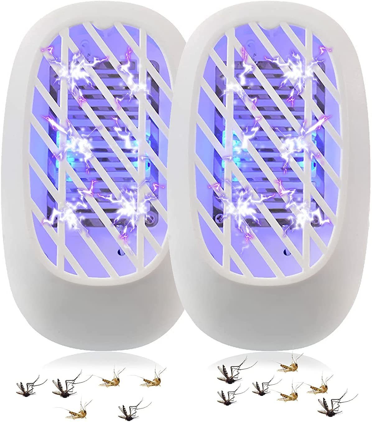 Housruse Ultraschall-Tierabwehr UV-Insektenfalle, Mückenlampe,  Fliegenfalle, keine giftige Mückenvernichter-Lampe (2 Stück)