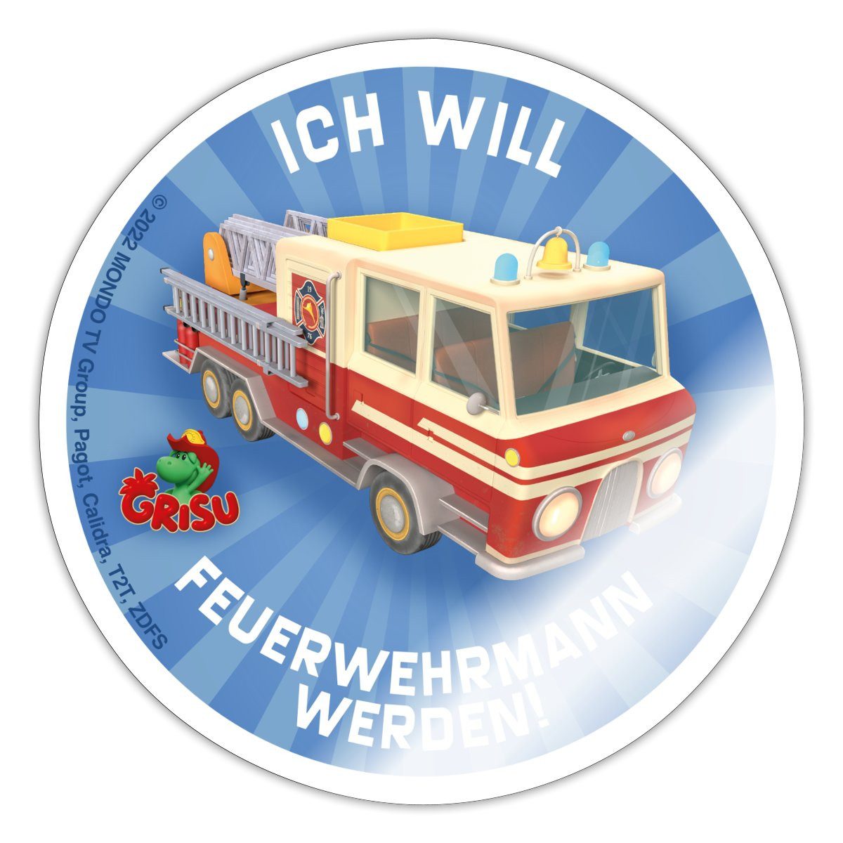 Spreadshirt Aufkleber Grisu Der Kleine Drache Will Feuerwehrmann Werden Sticker Aufkleber