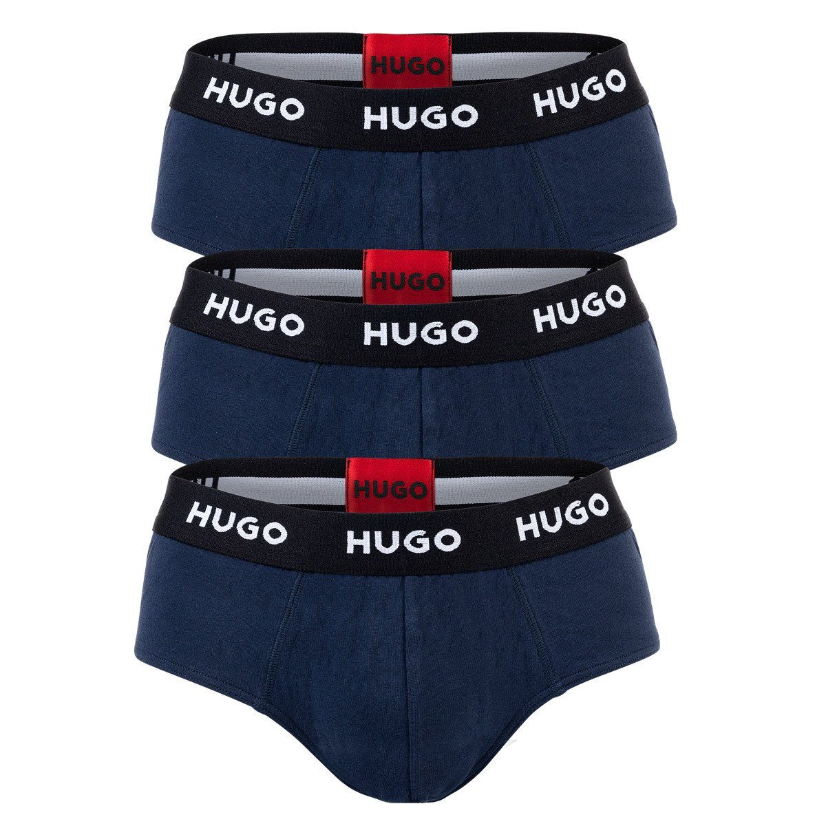 - HUGO Triplet Briefs 3er Pack Slip Pack Hip Slips, Herren Blau