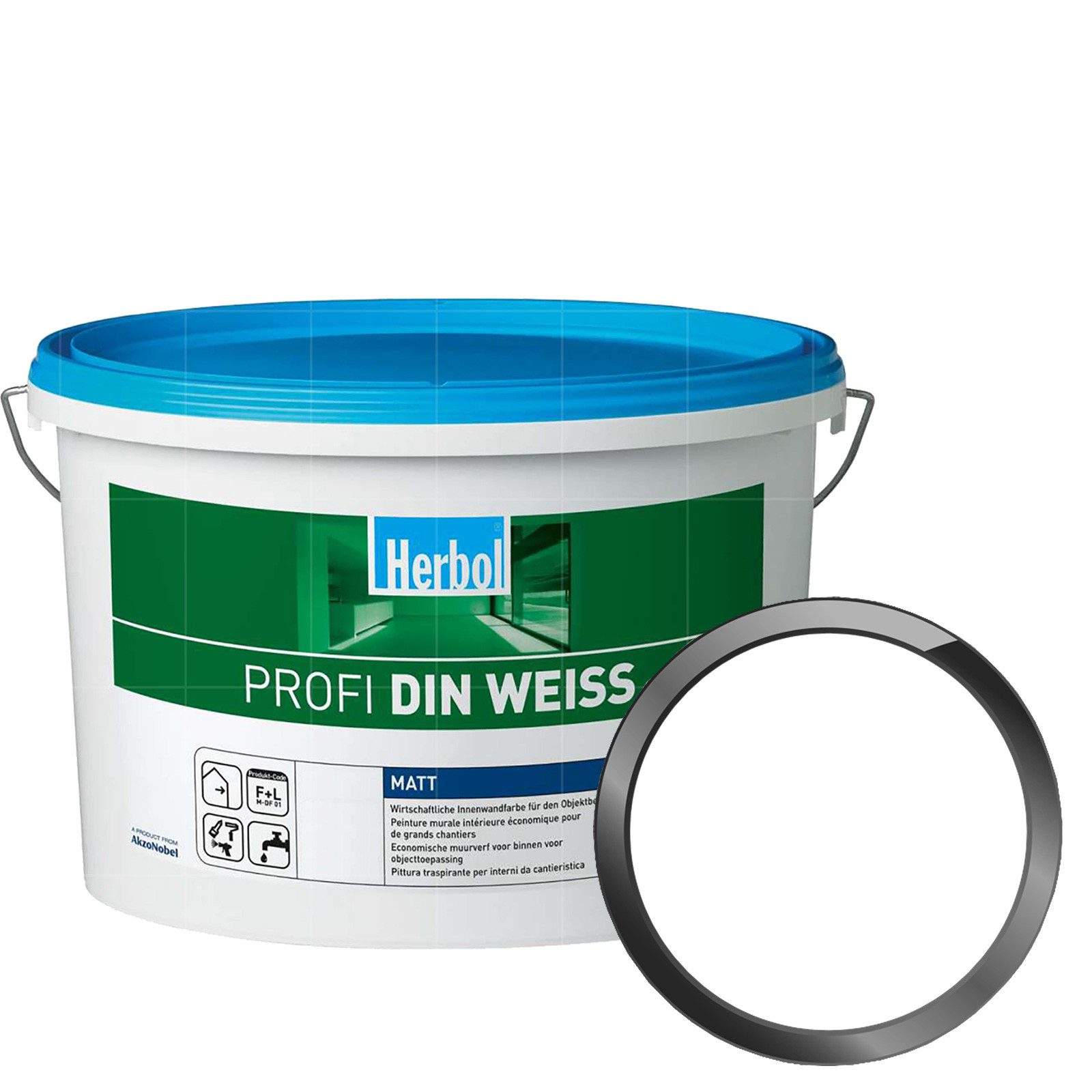 Herbol Wand- und Deckenfarbe Profi DIN Weiss - 12.5 Ltr