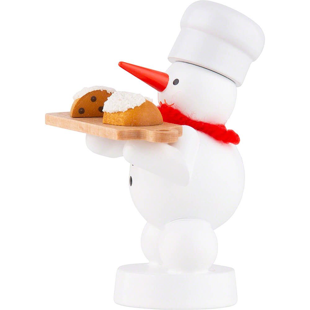 Volkskunst Zenker Dekofigur Schneemann Bäcker mit Stollen (8cm) von Zenker günstig online kaufen
