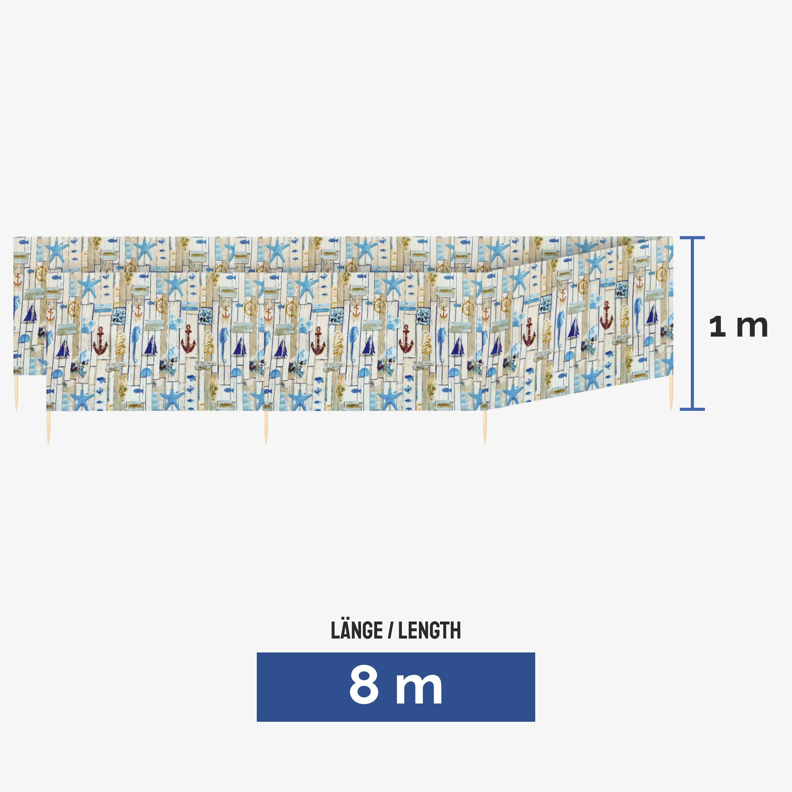 Ladeheid Windschutz Strand Sichtschutz 8m LAEX001 günstig online kaufen