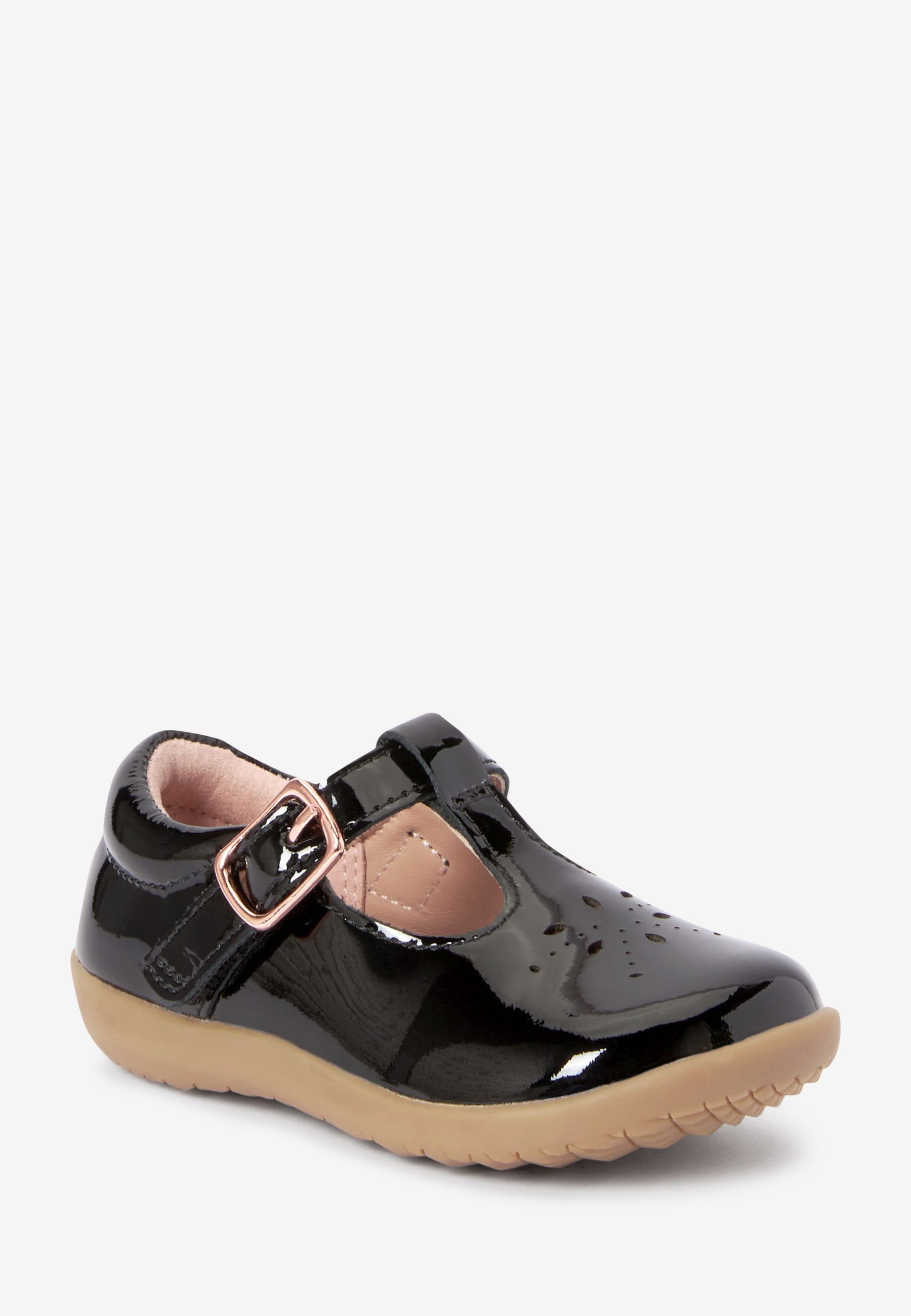 Lauflernschuh (1-tlg) mit Next Schuh Leather Patent Laufanfänger für Black T-Steg