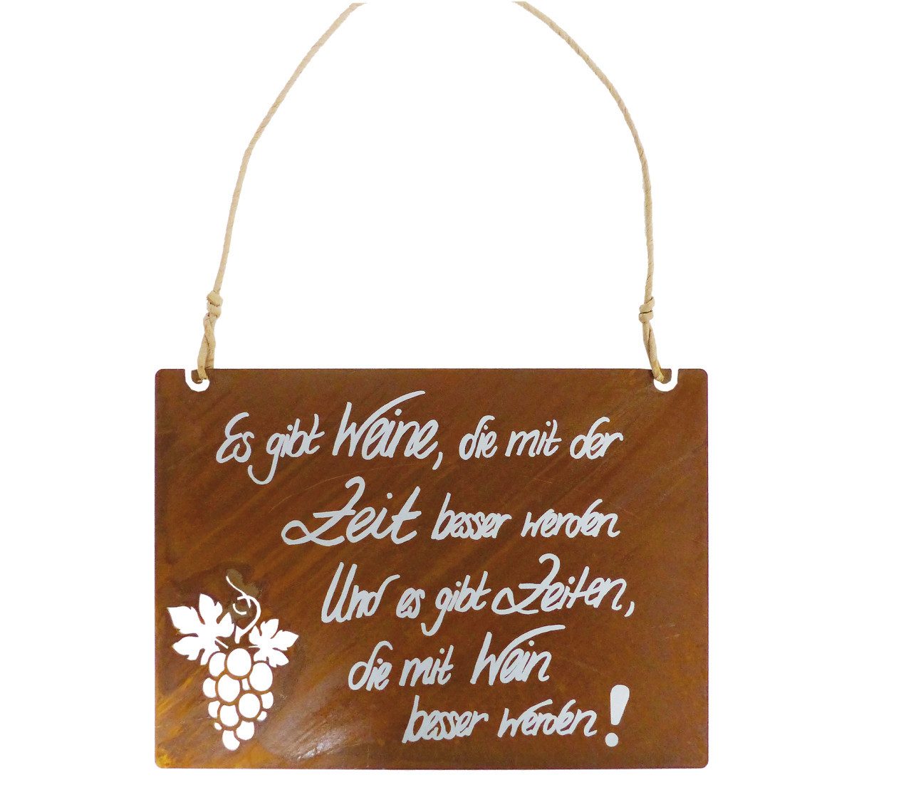 BADEKO Dekohänger Badeko Dekotafel Wein 35 cm rostbraun