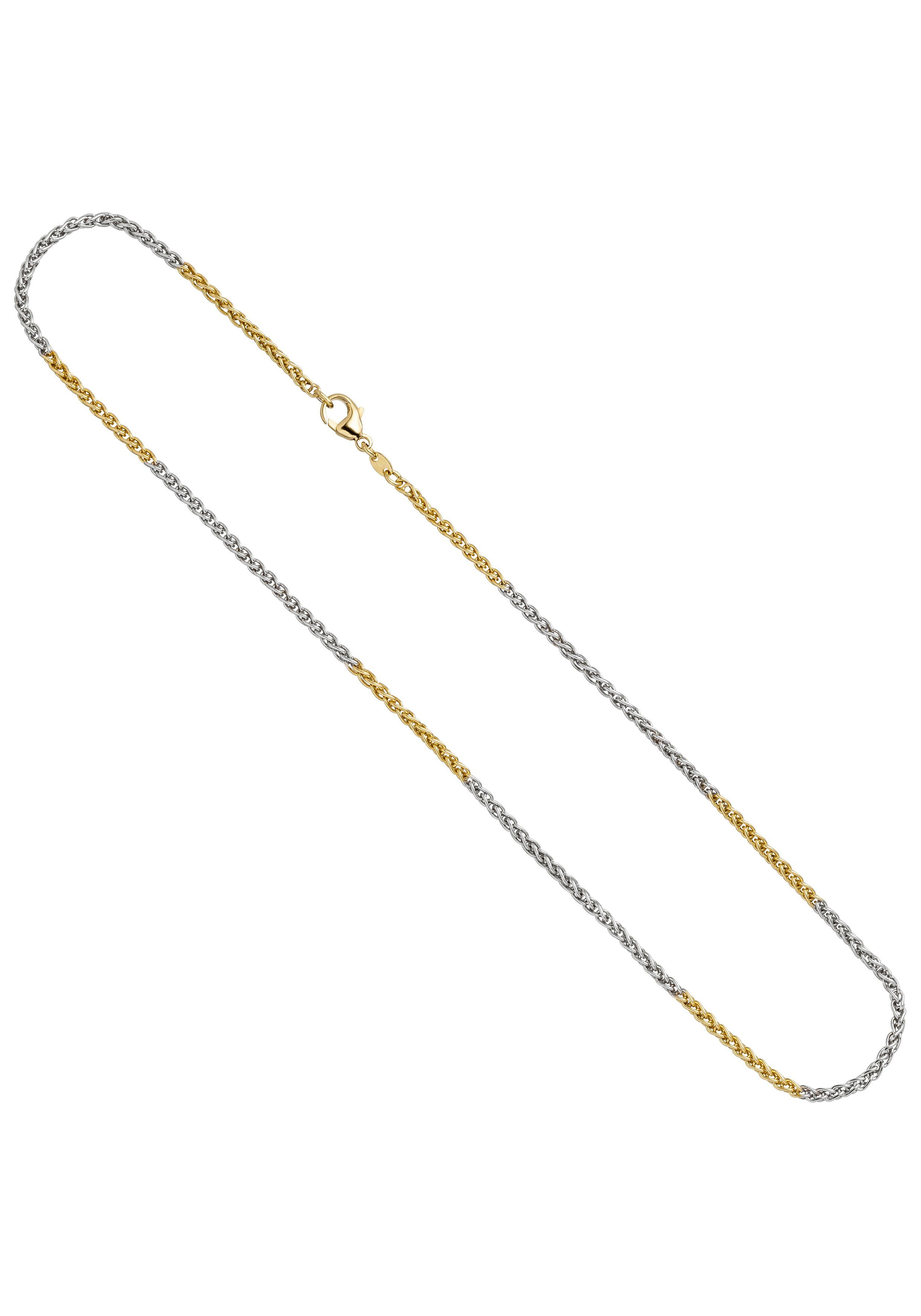 JOBO Goldkette, Zopfkette 585 Gold bicol...