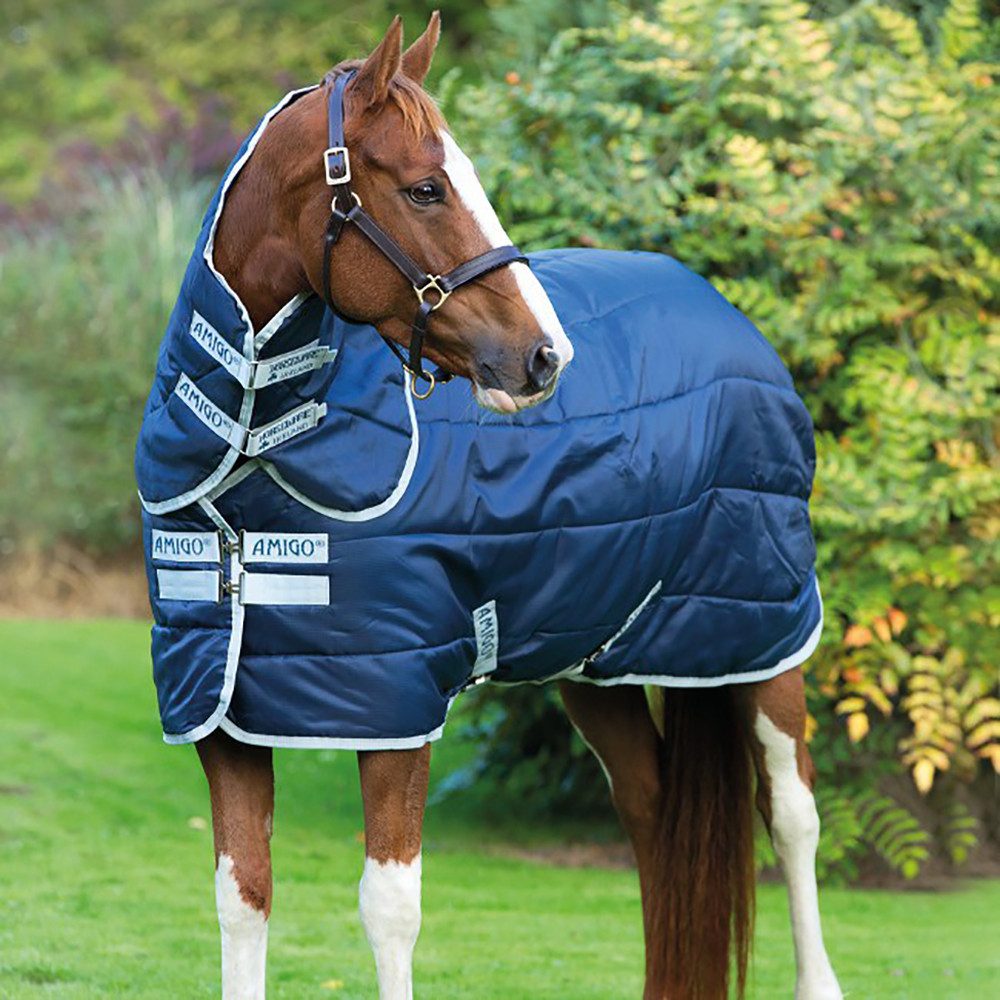 Horseware Pferde-Stalldecke Horseware Amigo Insulator medium with Hood 200g- navy/silver