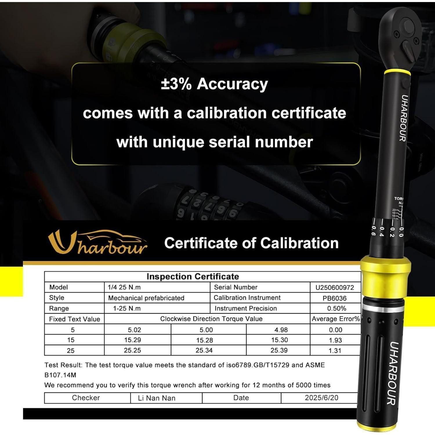 LuxusKollektion Drehmomentschlüssel Drehmomentschlüssel 1-25 Nm 60-tlg 1/4 für Fahrräder vorkalibriert