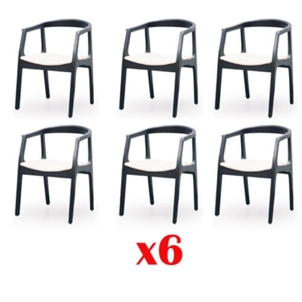 Neu Design Gastro Garnitur Sessel Esszimmerstuhl, Esszimmer Stuhl Stühle 6x Polster JVmoebel