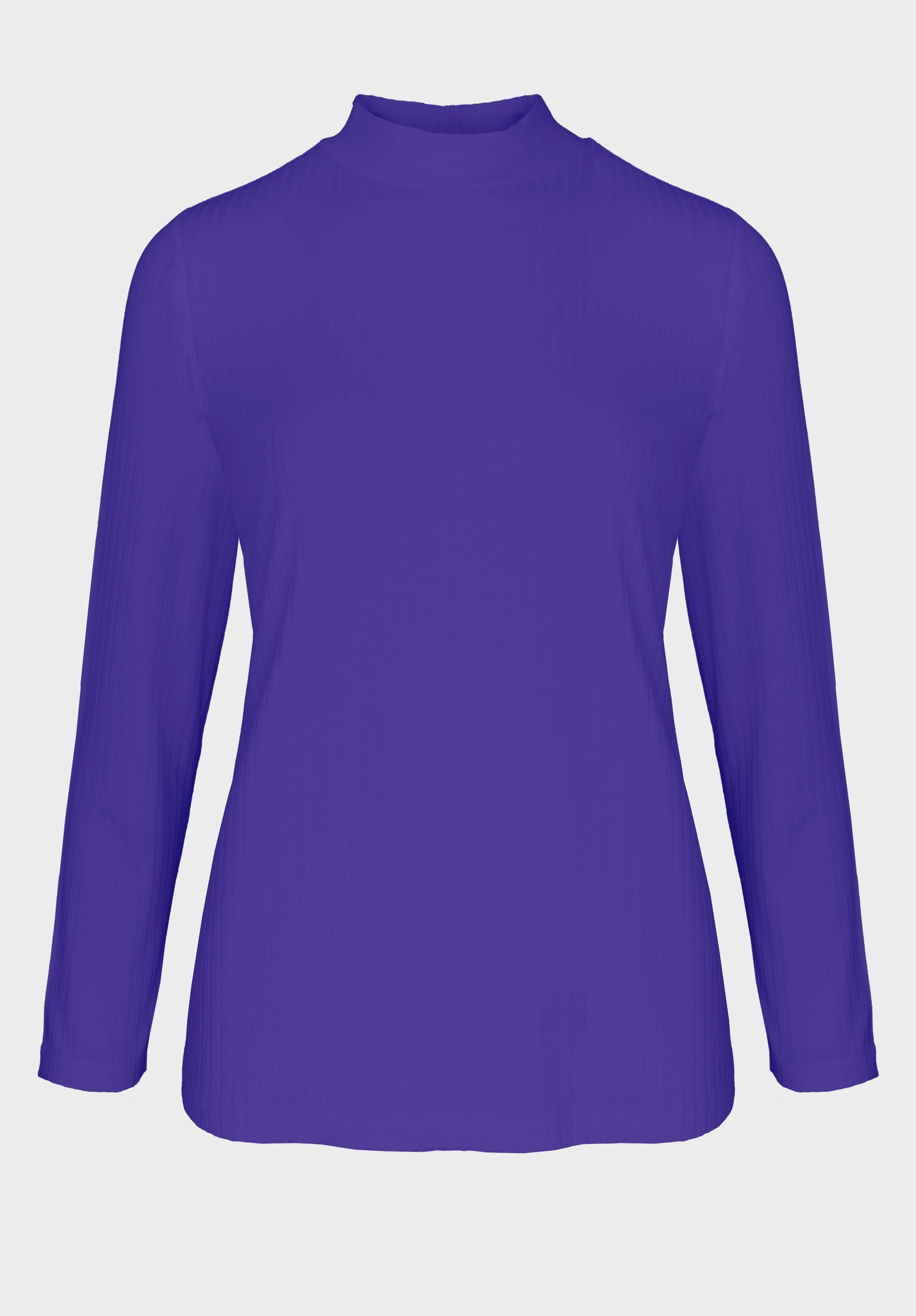 in modernem purple Langarmshirt Trendfarben bianca Turtle-Neck coolen GRETA mit