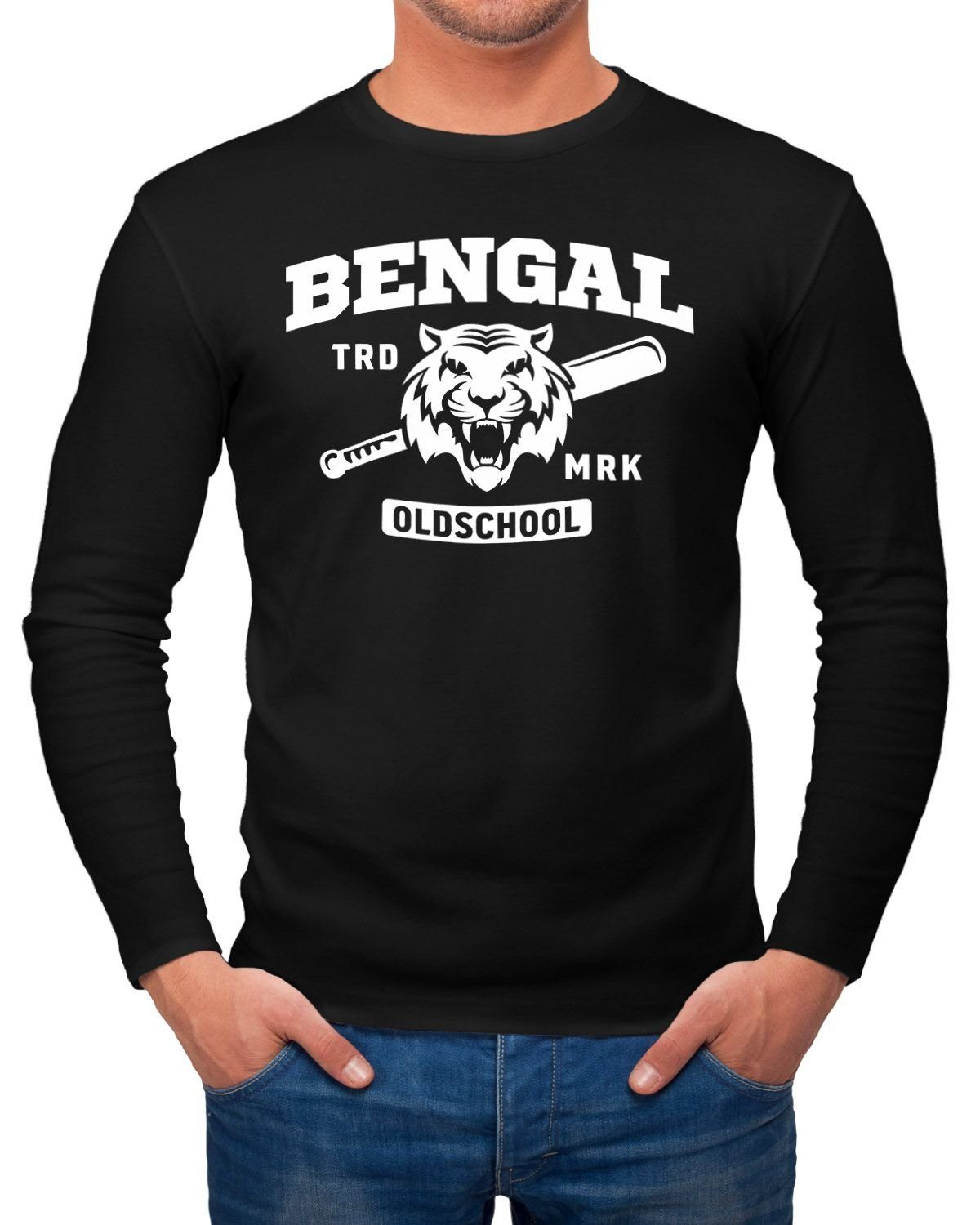 Bengal Sport USA mit Baseball Langarm-Shirt Fashion Tiger Streetstyle Longsleeve Herren Neverless Print Longsleeve Neverless®