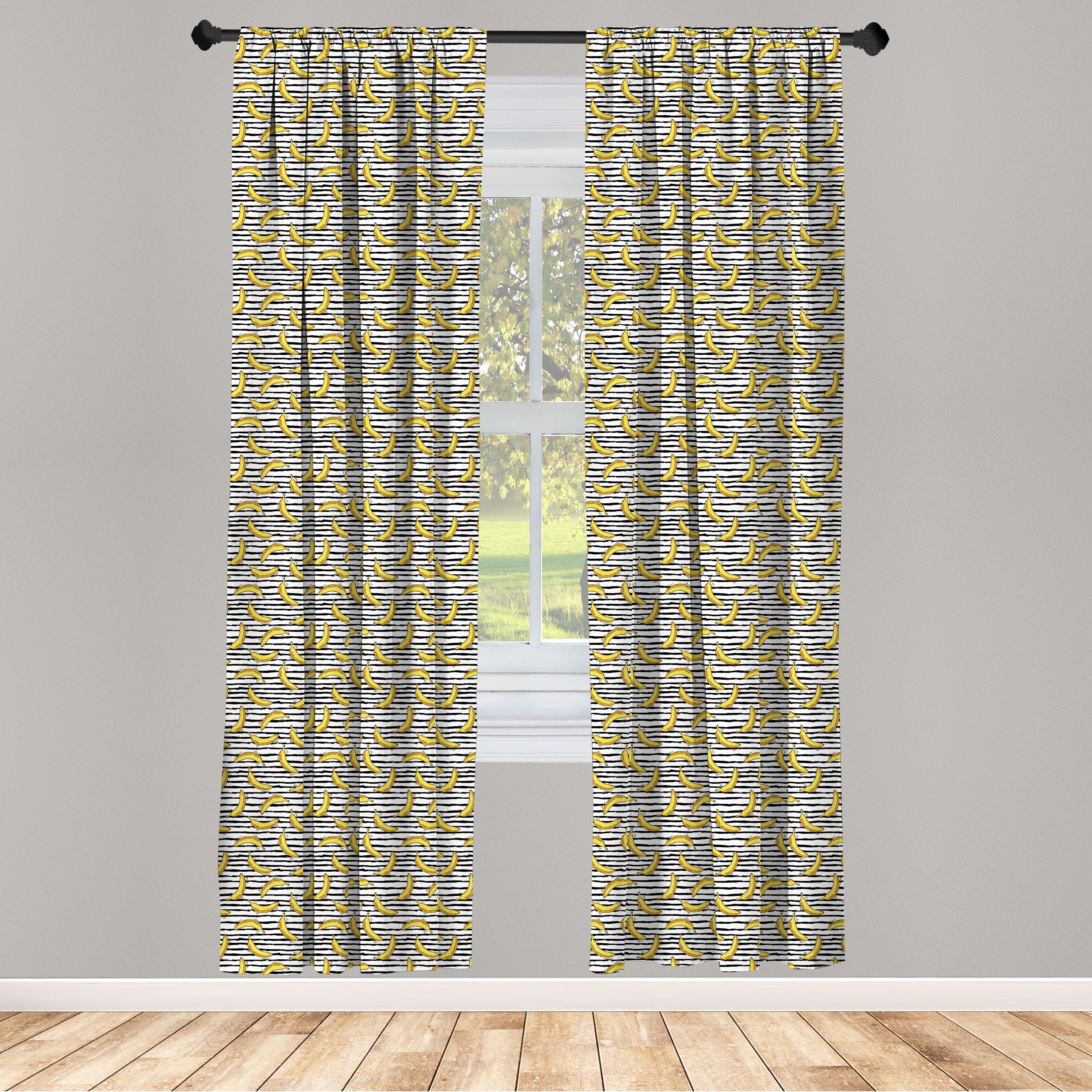 preisentwicklung Gardine Vorhang für Wohnzimmer Schlafzimmer Bananen Streife Abakuhaus, auf Dekor, Microfaser, Hipster