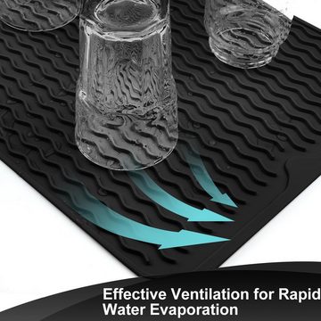 Fivejoy Abtropfmatte Geschirr Geschirrständer, Zubehör für Spülmatte Abtropfunterlage Geschirr Trockenmatte, Hitzebeständiges Rutschfestes Spülbeckenmatte