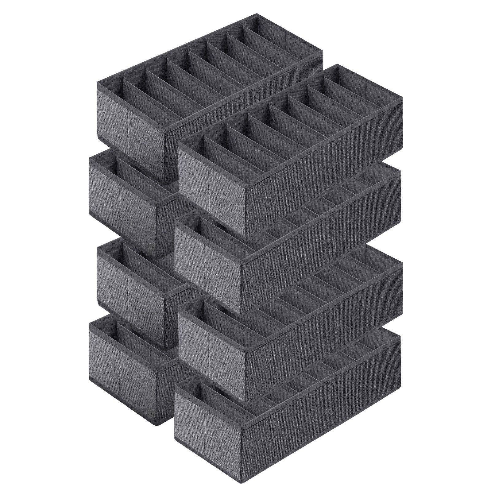 Sekey Aufbewahrungsbox Aufbewahrungsbox Set aus Vliesstoff – faltbarer Schubladen, 8 St, 19 × 40 × 11 cm, Organizer für Schrank und Kleiderschrank