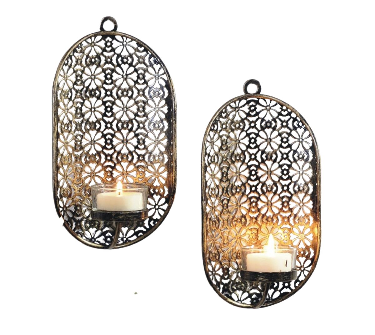 Gravidus Wandkerzenhalter 2er Set Wandkerzenhalter Teelichthalter Metall Gl günstig online kaufen