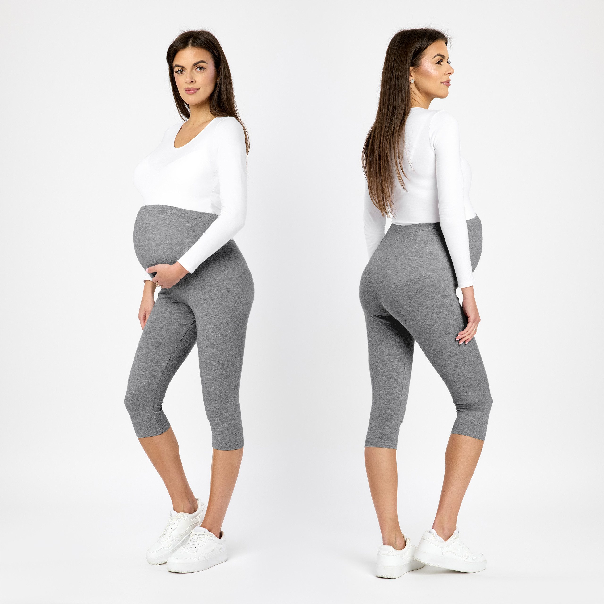 Be Mammy Umstandsleggings 3/4 Umstandhose BE20-229 (1-tlg) aus Baumwolle