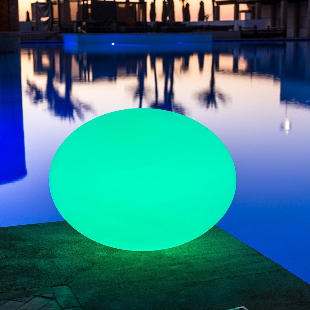 Licht-Trend LED-Designleuchte App-Steuerung Flatball Akku Gartenleuchte mit Weiß