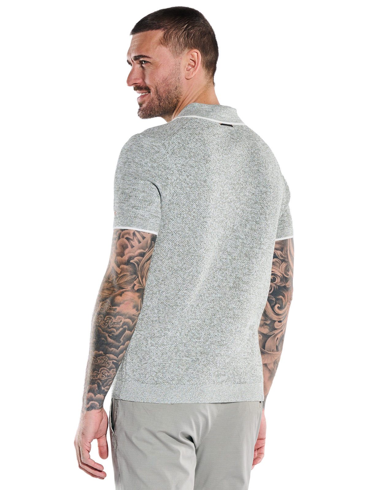 emilio adani Strickpullover Herren Hochwertiges Strick-Polo, Dunkelgruen