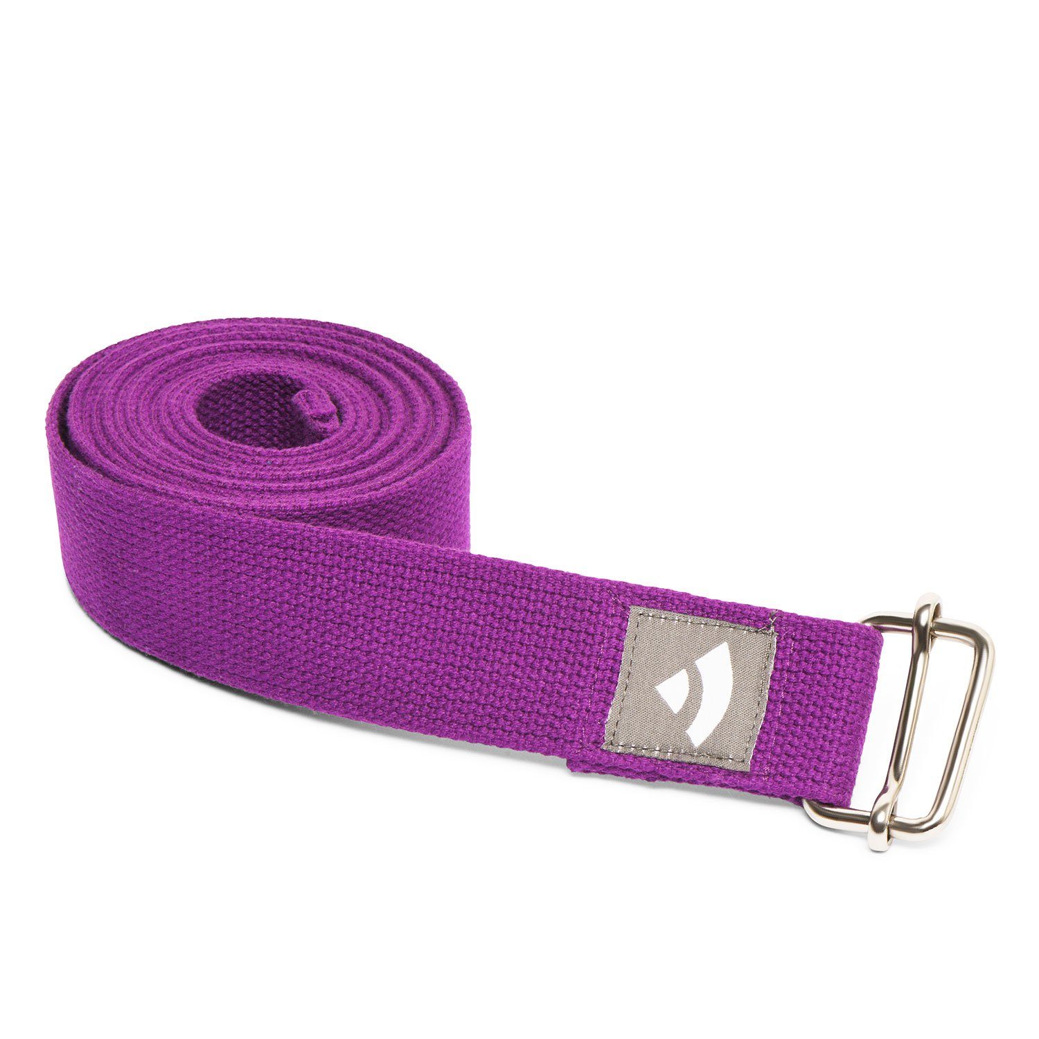 bodhi Yogamatte Yogagurt mit Schiebeschnalle ASANA 2,5m, lila Metall BELT