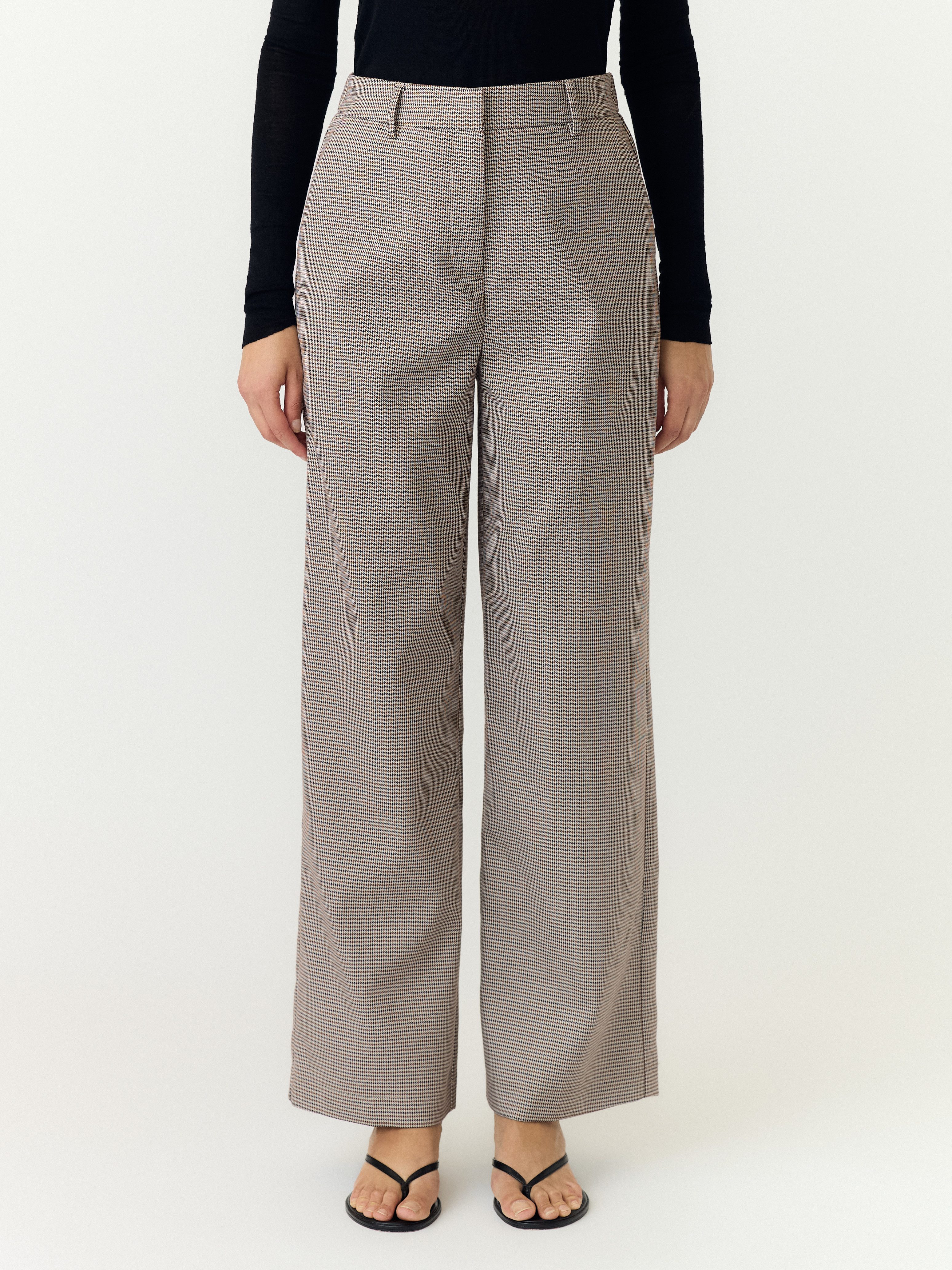 Y.A.S Anzughose YASCHEKKA HW WIDE PANTS NOOS Materialmix, high waist