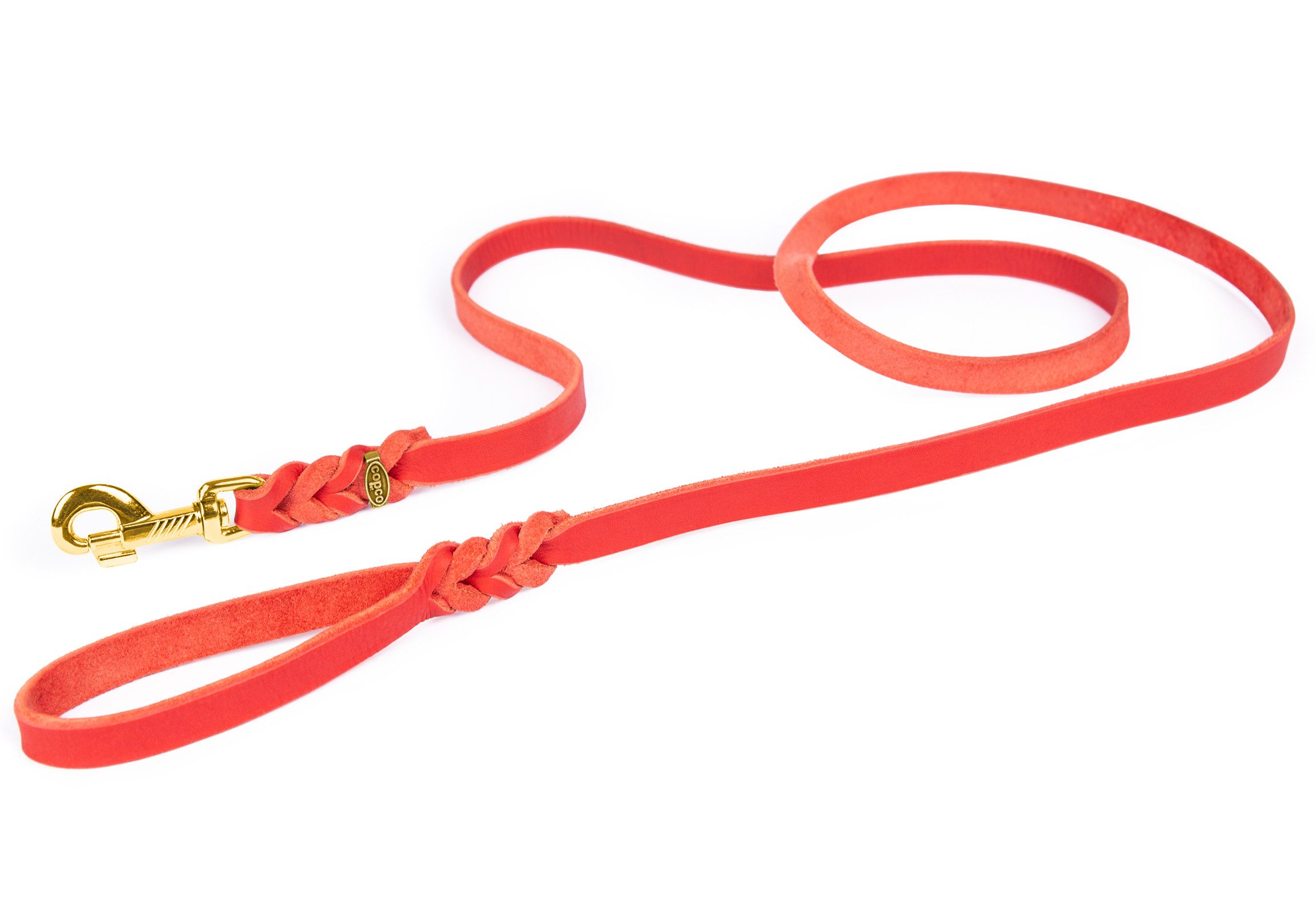 CopcoPet Hundeleine Fettlederleine mit Handschlaufe, Leder