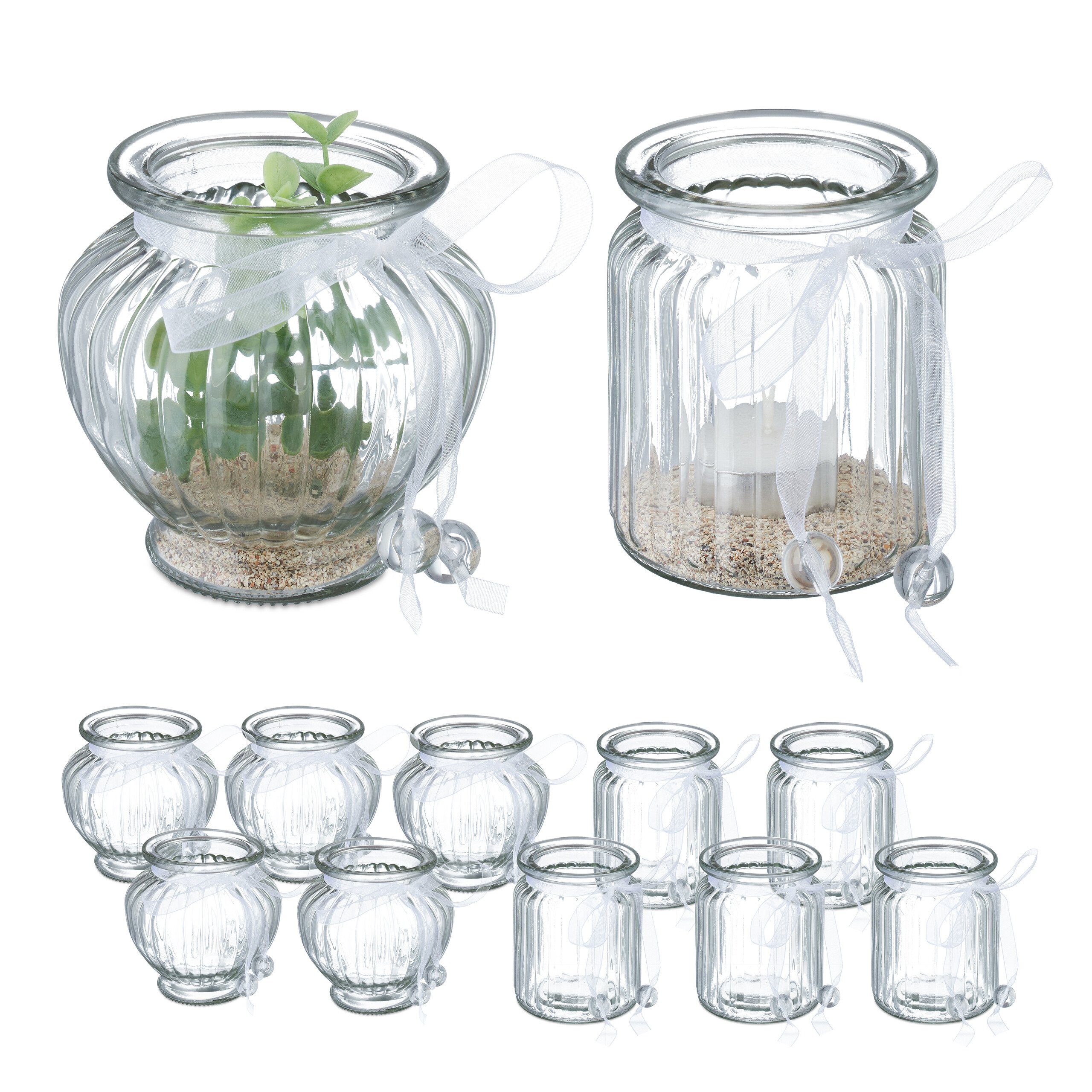 relaxdays Windlicht Transparentes Windlicht im 12er günstig online kaufen