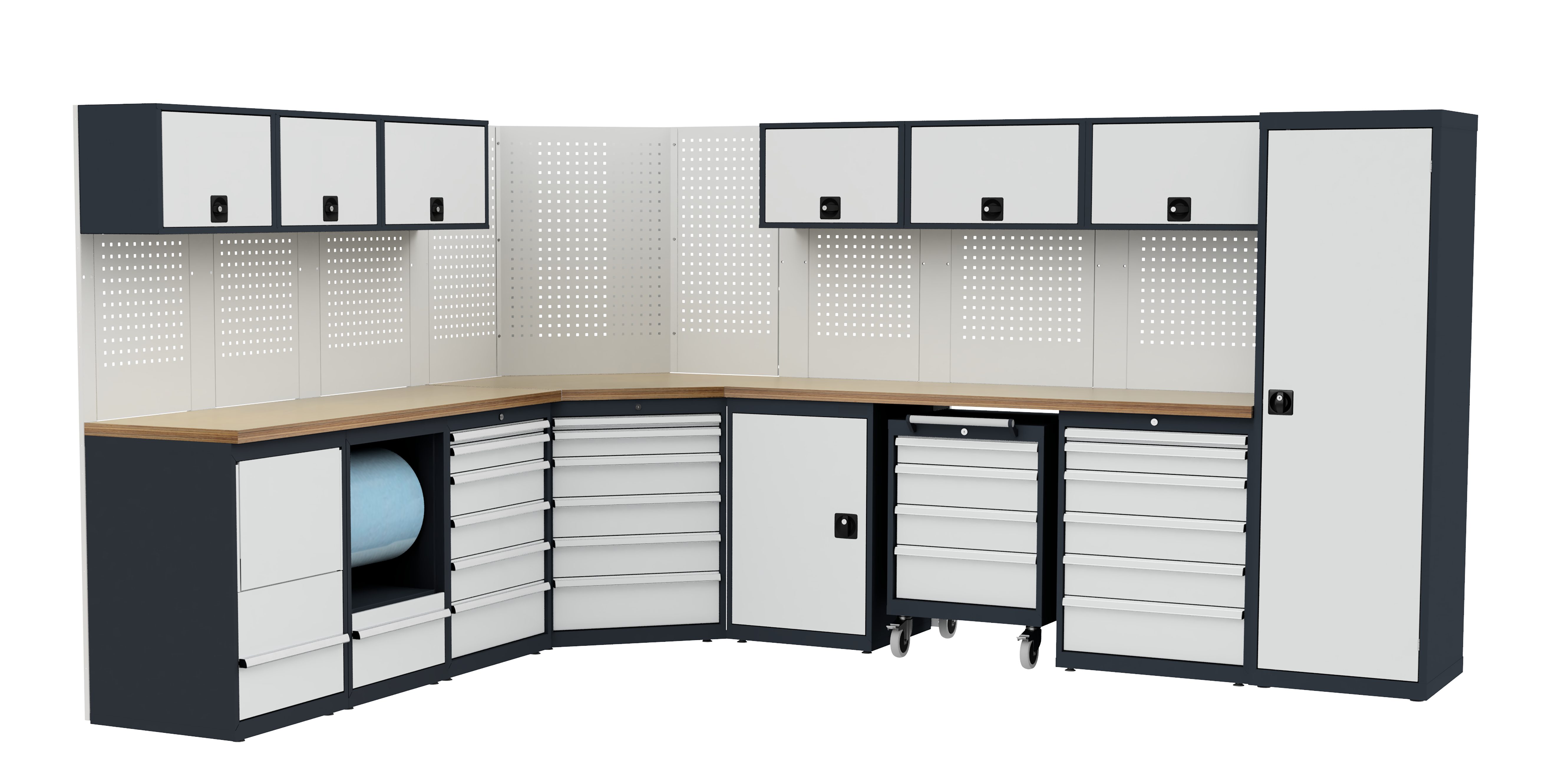 Simplaflex Werkstatt-Set Simplaflex Werkstatt Set - BxTxH: 2970 / 3700 x 600 x 1950 mm, BxTxH: 297/370 x 60 x 195 cm