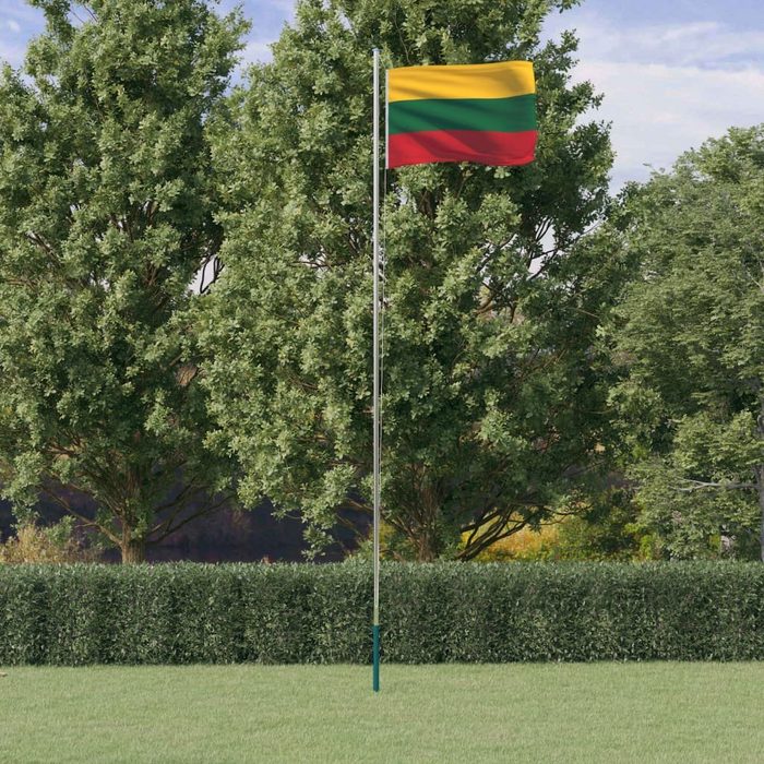 vidaXL Flagge Flagge Litauens mit Mast 6 23 m Aluminium