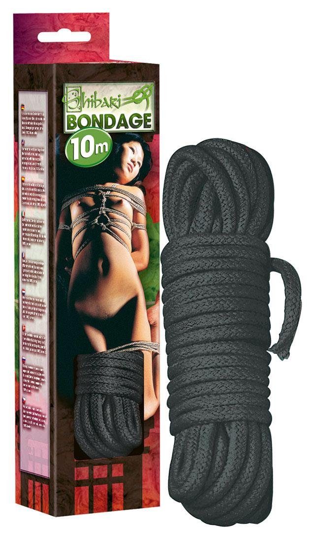 Bondage-Seil, 10 m Länge schwarz