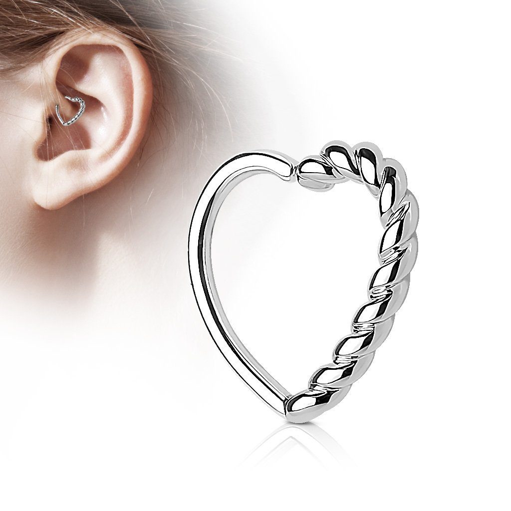 Taffstyle Piercing-Set Piercing Ring Herz geflochten gedreht für Septum, Co günstig online kaufen